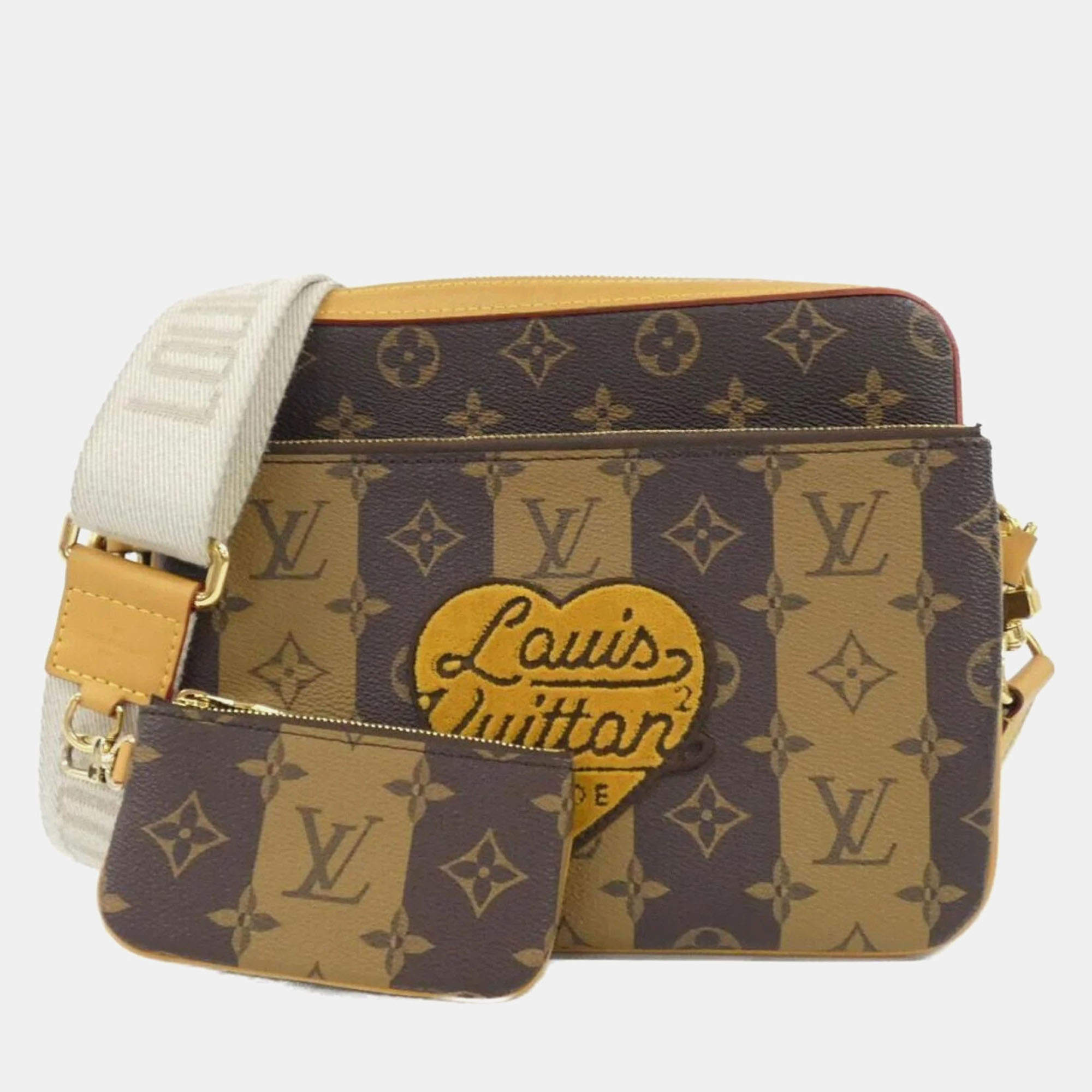 Pre Owned حقيبة كتف لوي فويتون مونوجرام سترايب (لف سكويرد) ثلاثية مرسلة