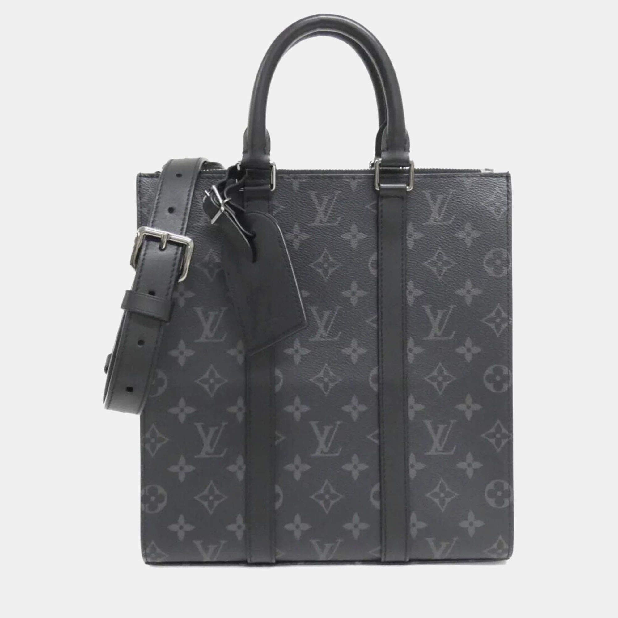 Pre Owned Louis Vuitton Sac Plat Cross Monogram Eclipse Canvas Handbag