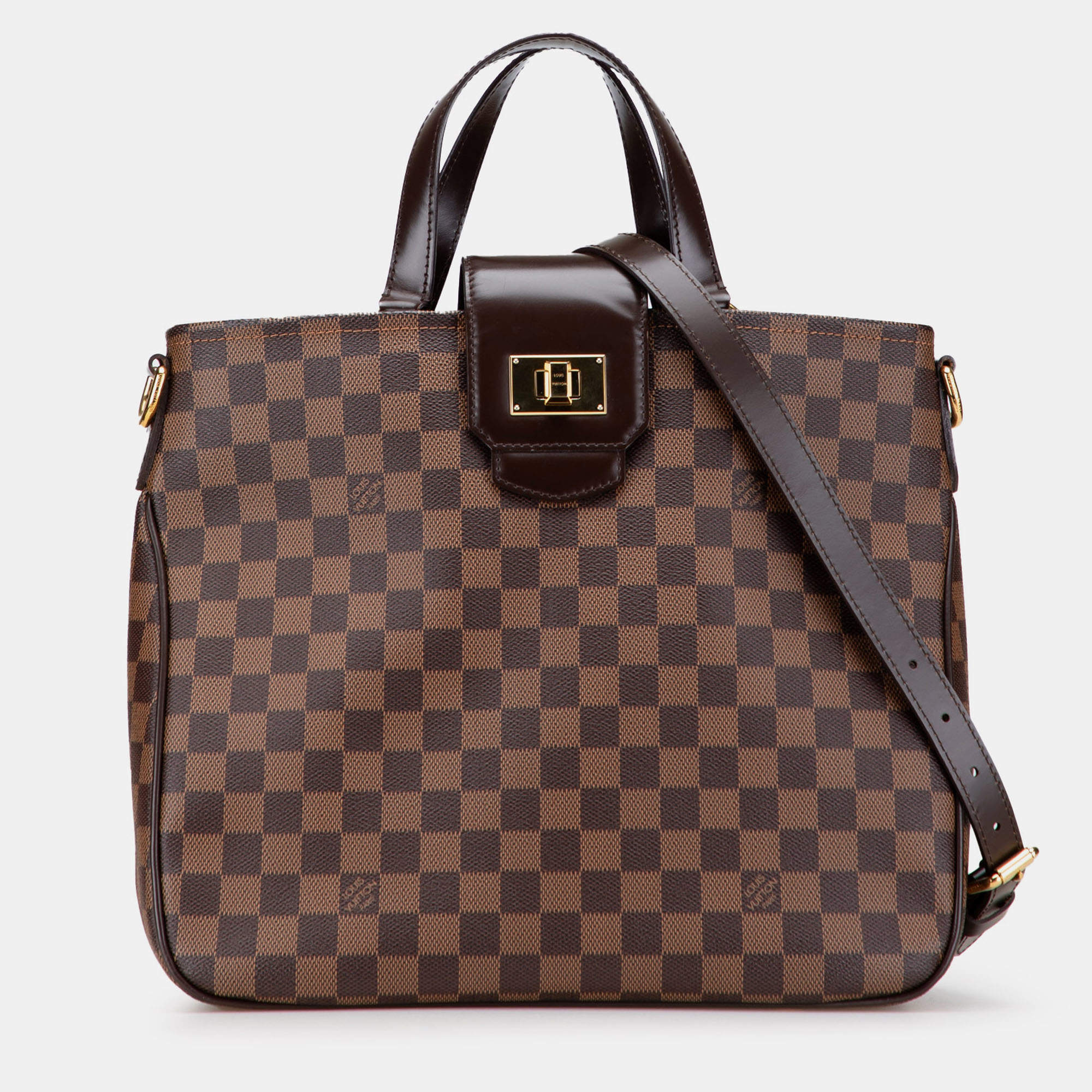 Pre Owned Louis Vuitton Brown Damier Ebene Cabas Rosebery