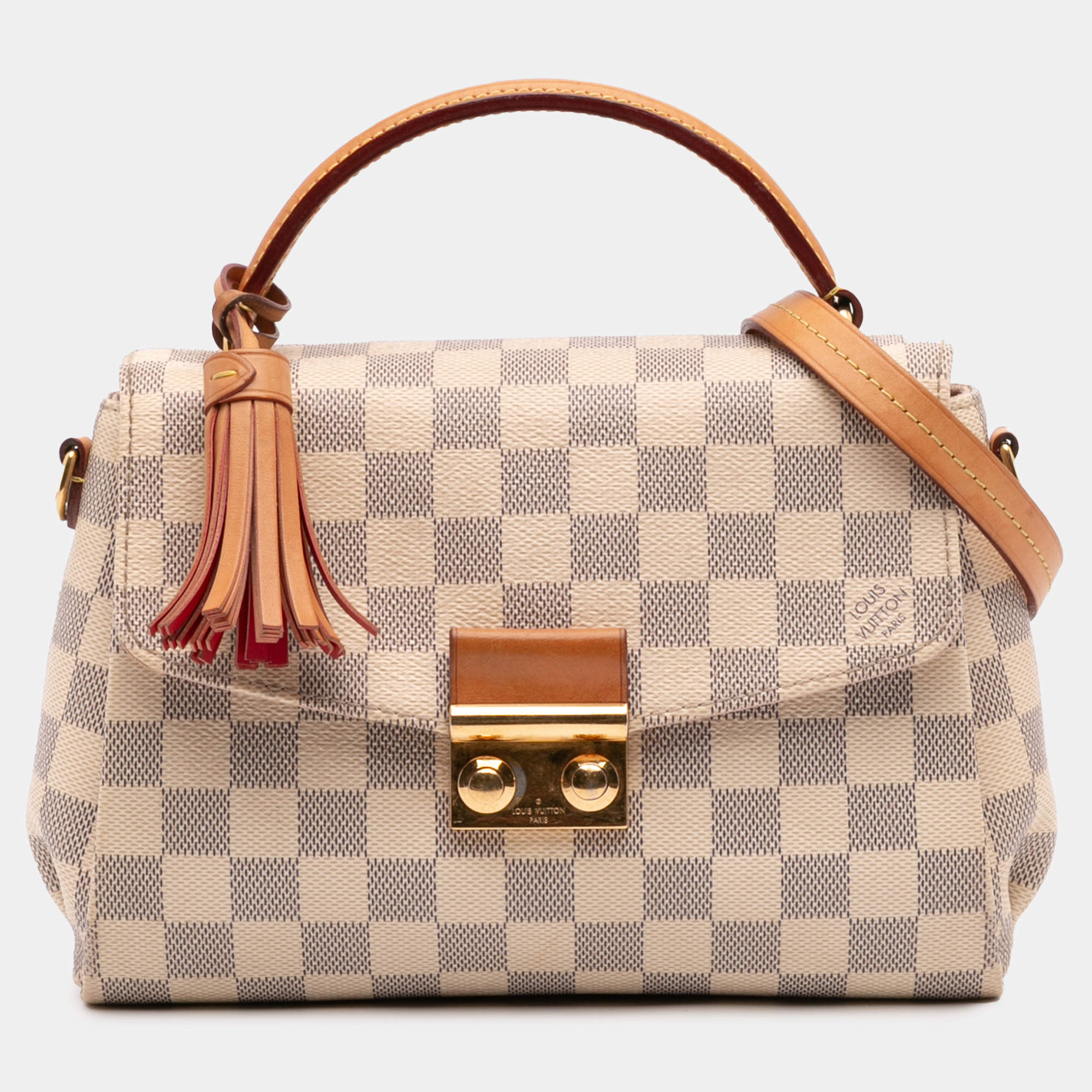 Pre Owned Louis Vuitton Grey White Damier Azur Croisette