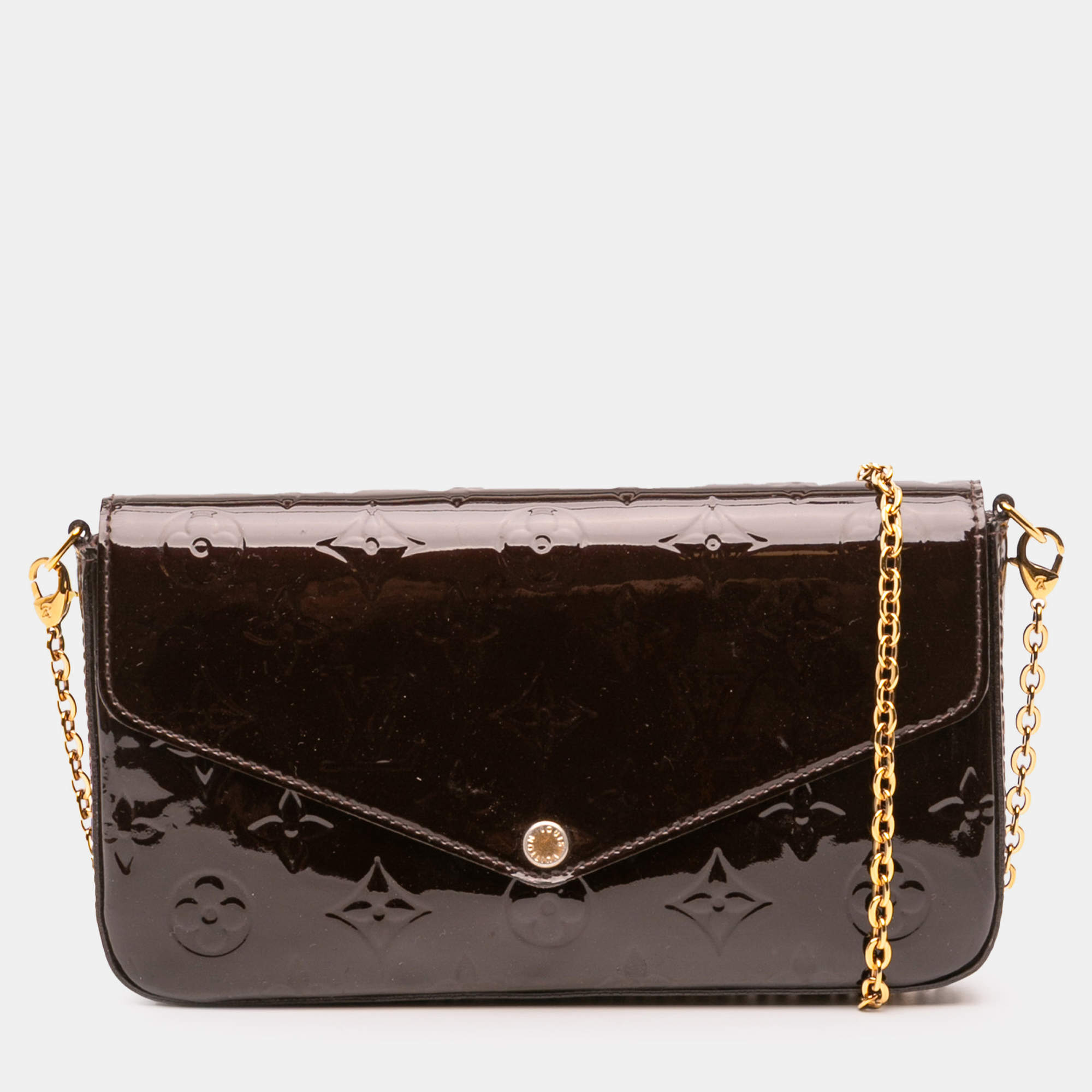 Pre Owned Louis Vuitton Purple Monogram Vernis Pochette Felicie