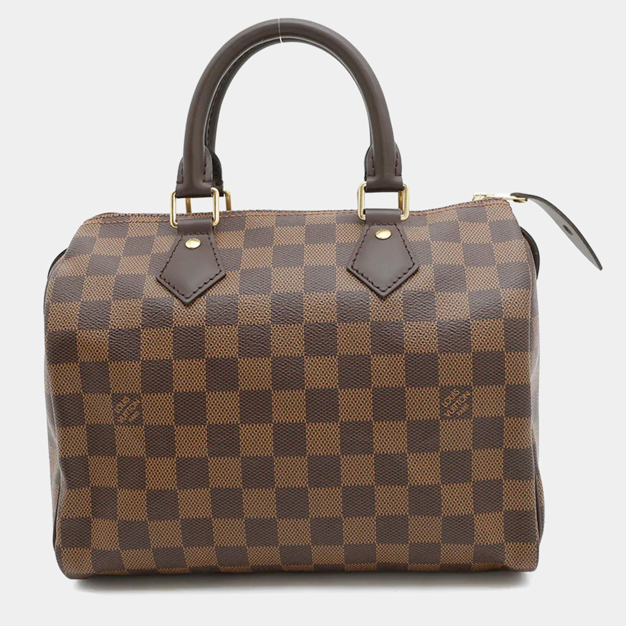 Pre Owned Louis Vuitton Speedy Red Damier Ebene Canvas Size 25