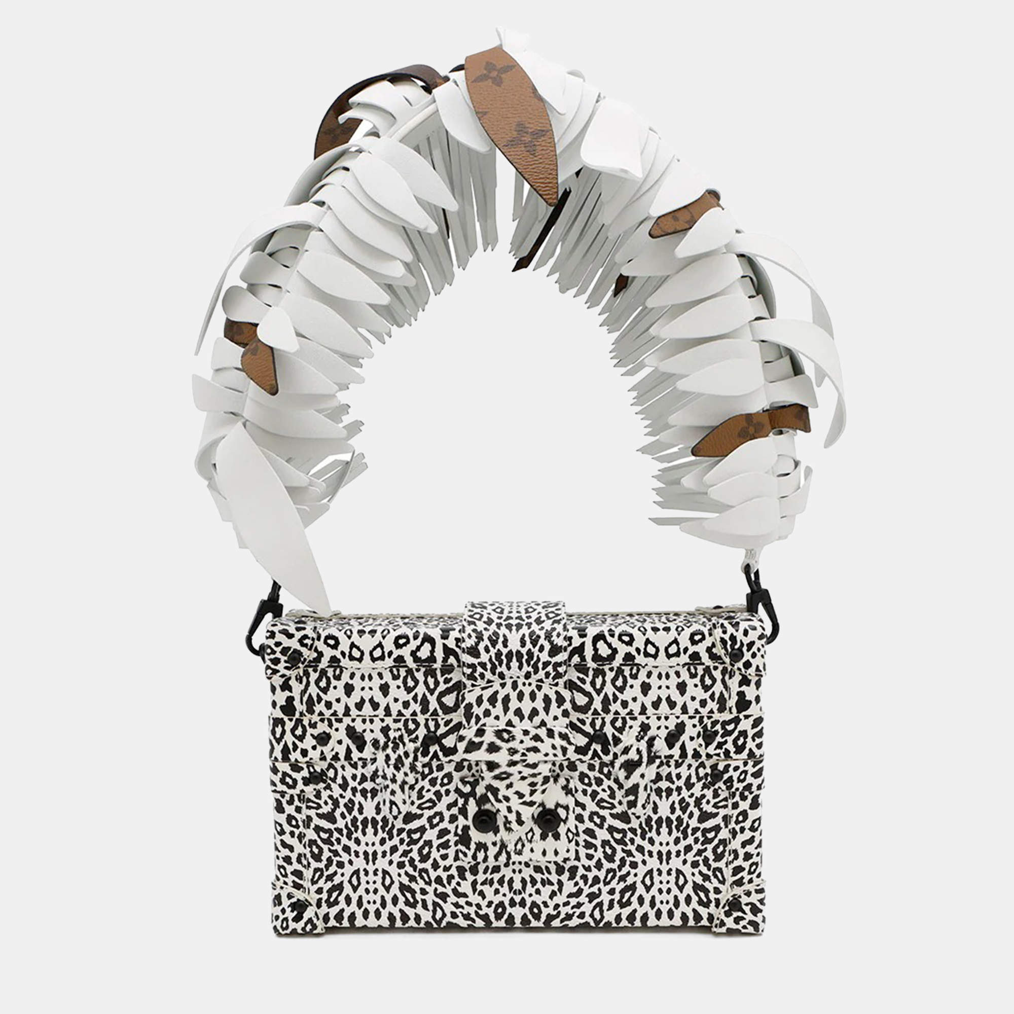 Pre Owned Louis Vuitton Petite Mal Dalmatian Nether Feather White/Black Leather