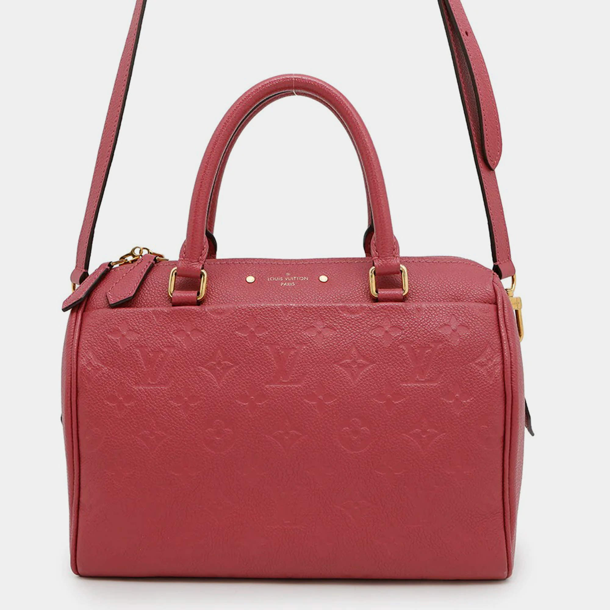 Pre Owned Louis Vuitton Speedy Bandoulière Rose Pruyere Empreinte Leather Bag