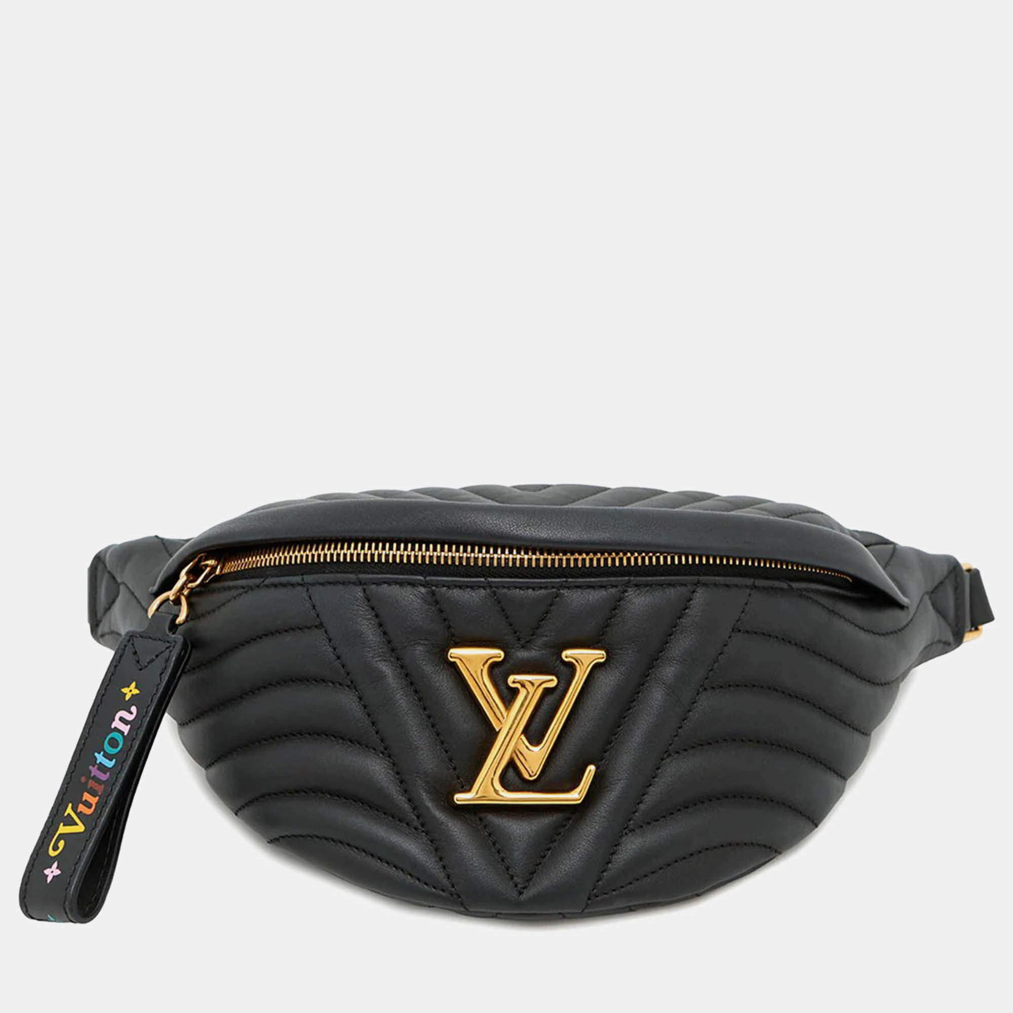 Pre Owned Louis Vuitton New Wave Bumbag Noir Calf Leather