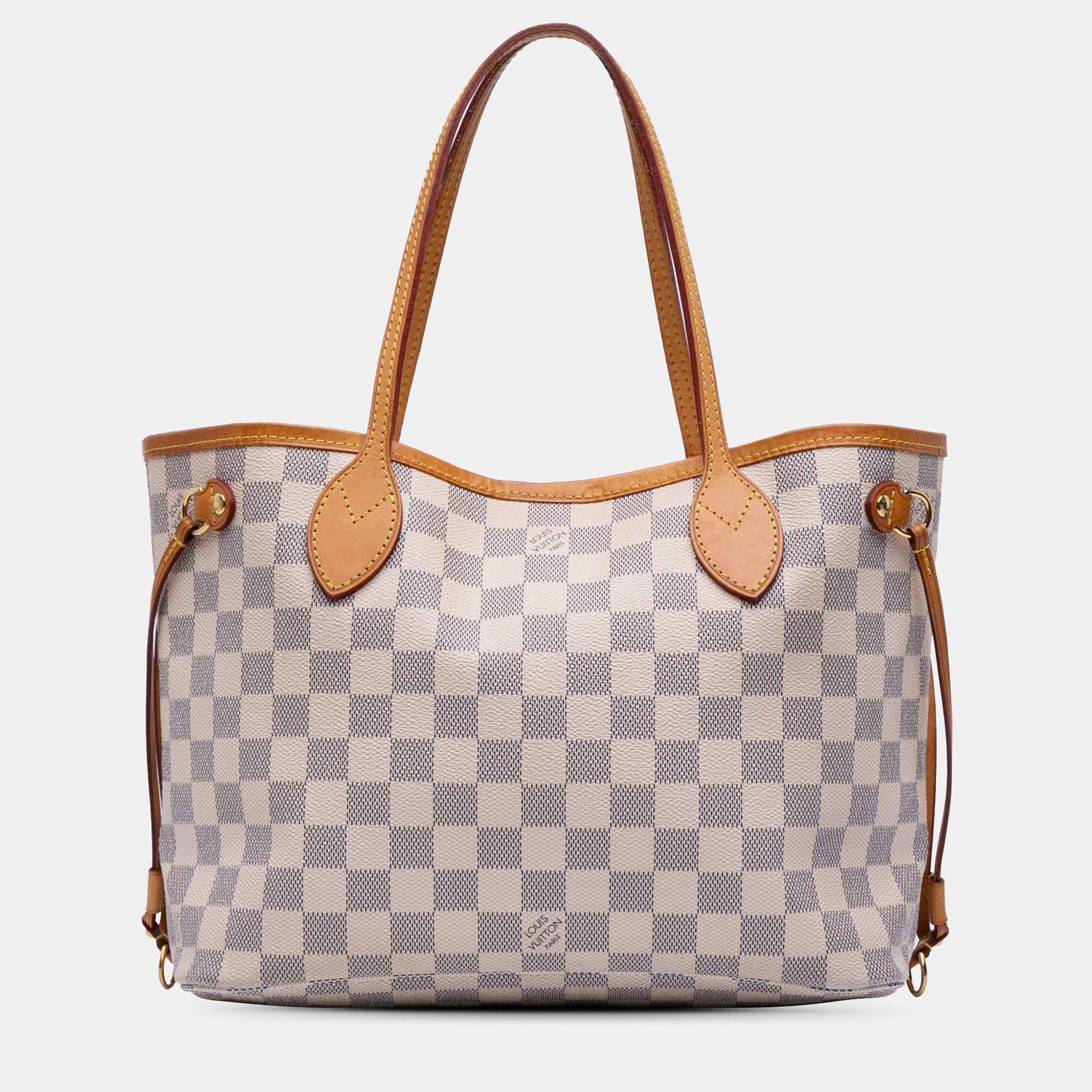 Pre Owned Louis Vuitton White Damier Azur Neverfull PM