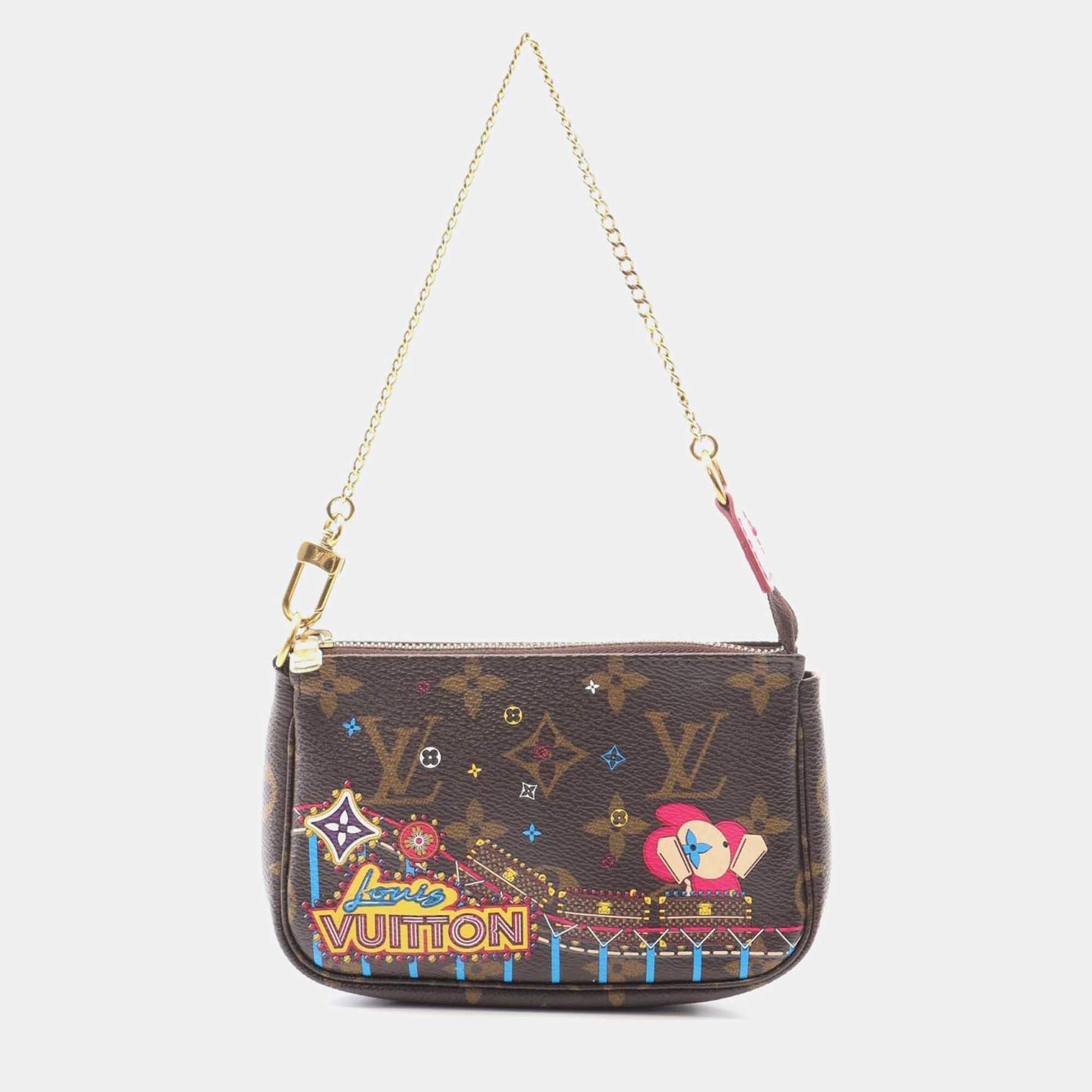 Pre Owned Louis Vuitton Mini Pochette Accessoires Holiday Handbag Monogram Vivienne