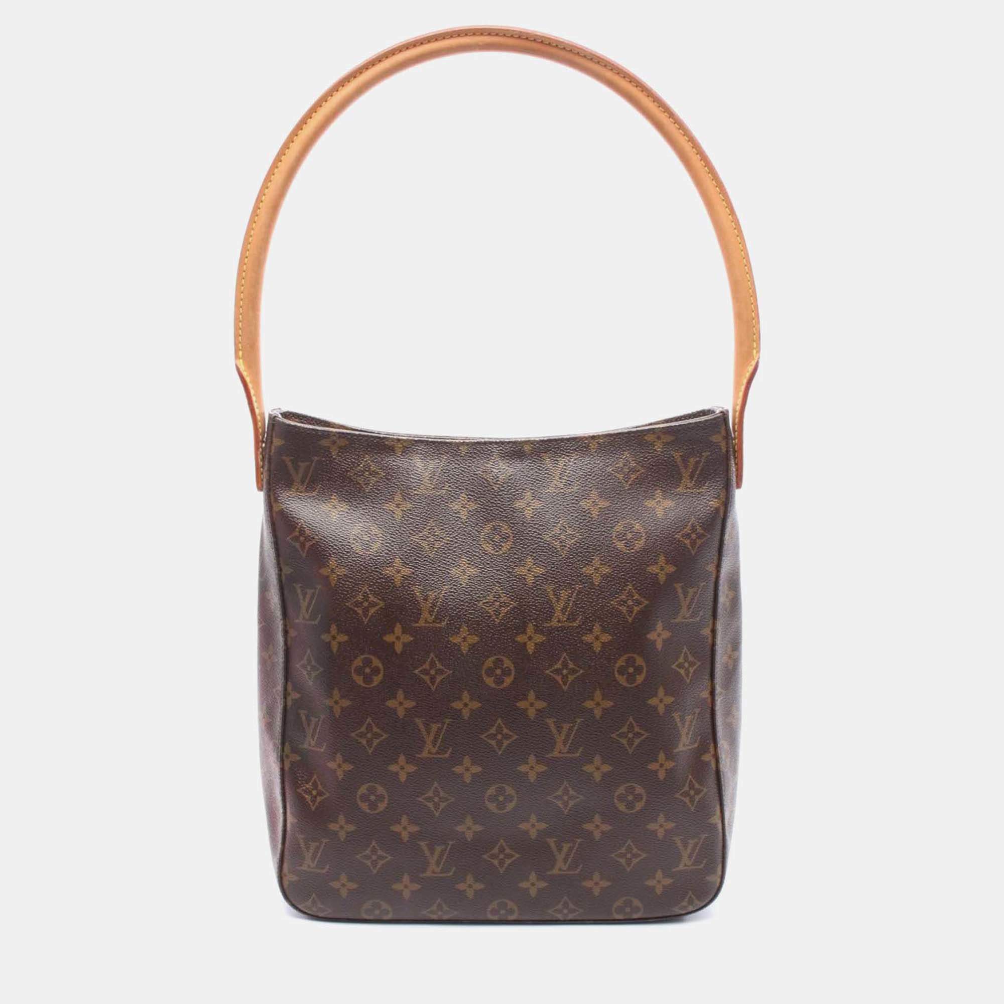 Pre Owned Louis Vuitton Looping GM Brown Monogram Canvas Shoulder Bag