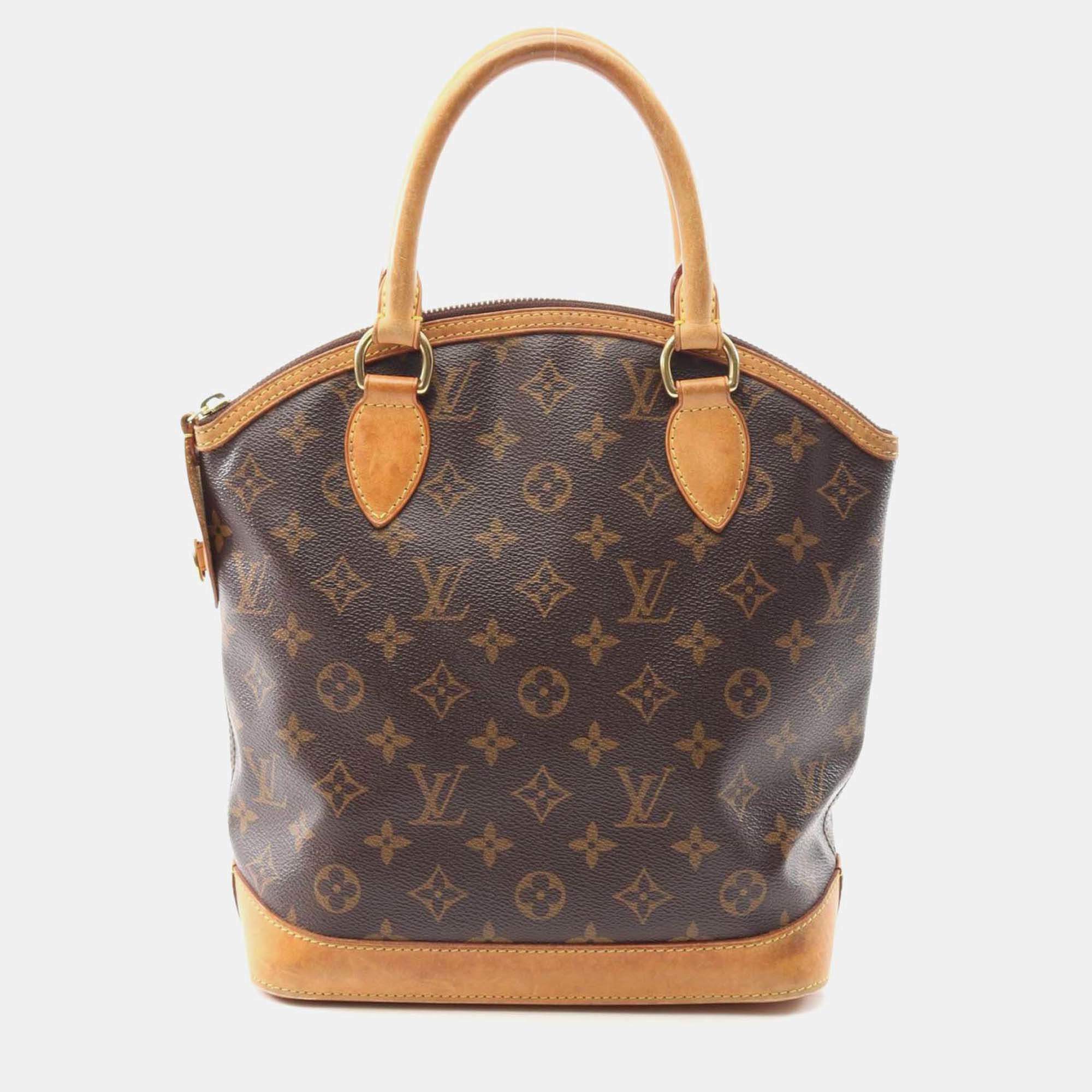 Pre Owned Louis Vuitton Lockit Brown Monogram Canvas Tote Bag