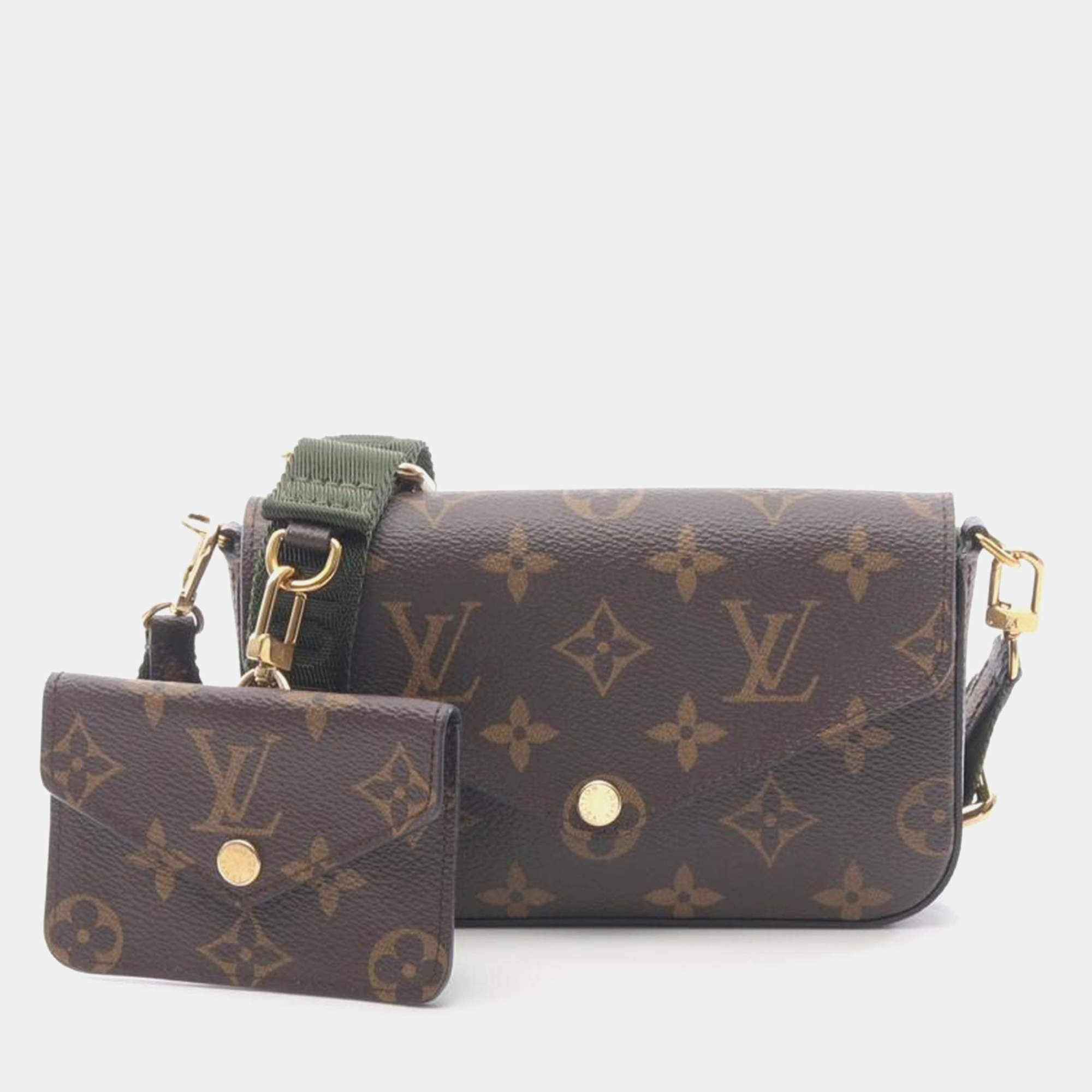Pre Owned Louis Vuitton Multy Pochette Félicie Brown Monogram Leather Bag
