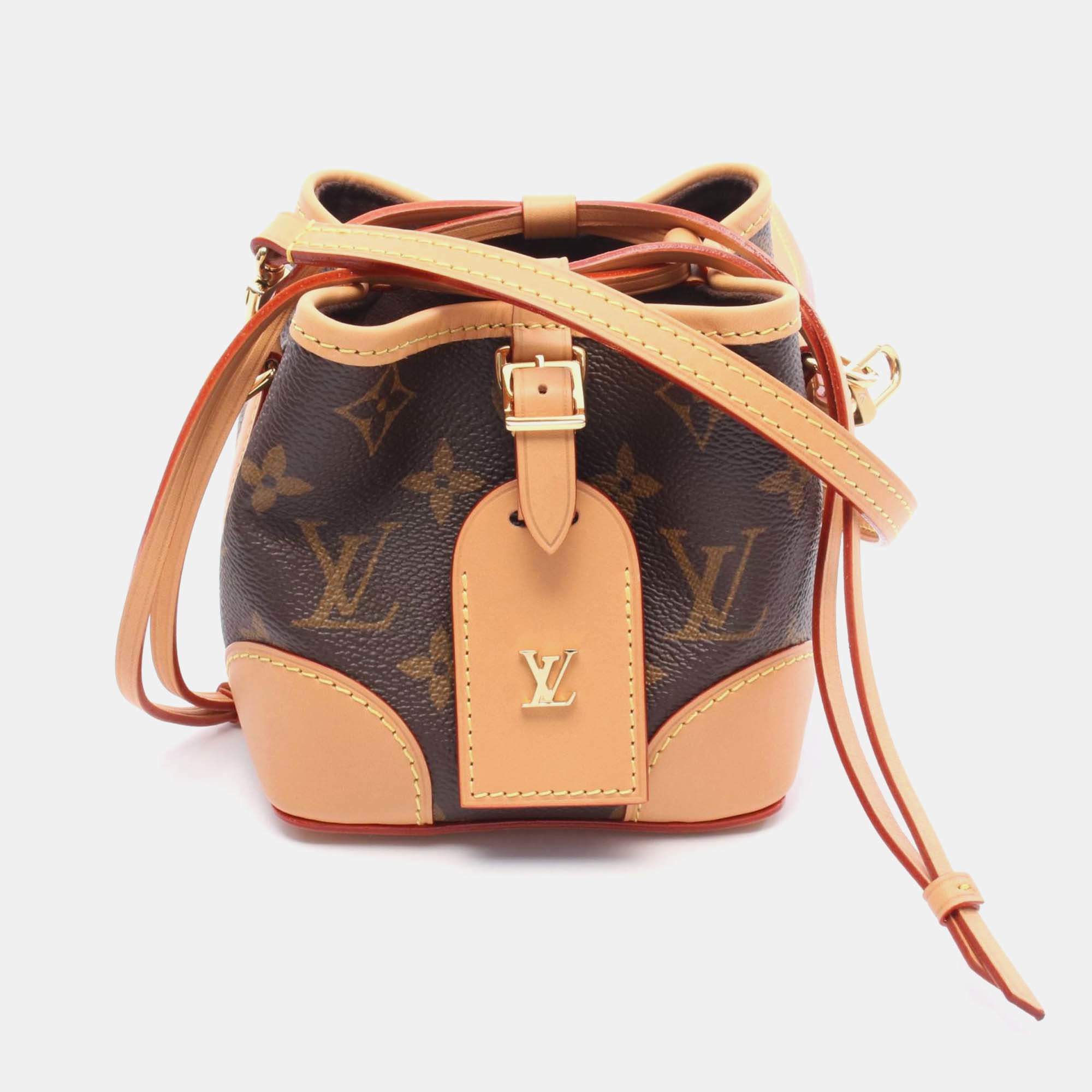 Pre Owned Louis Vuitton Noe Brown Monogram Canvas Leather Shoulder Bag