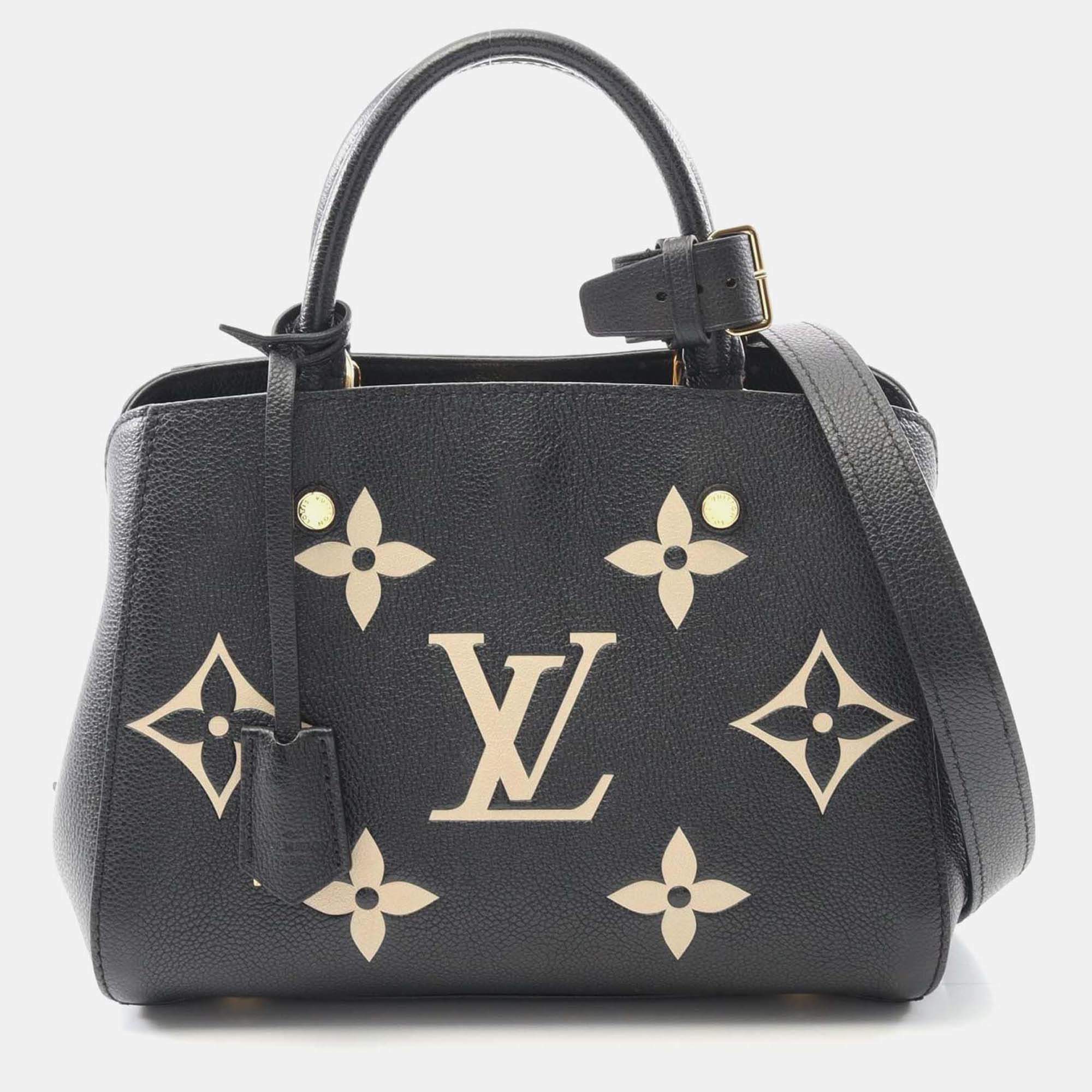 Pre Owned Louis Vuitton Montaigne Bb Bi-Color Monogram Empreinte Shoulder Bag
