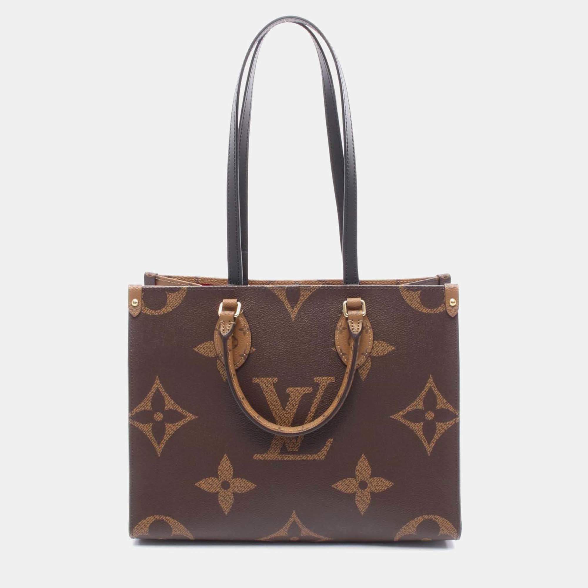 Pre Owned Louis Vuitton OnTheGo MM Monogram Giant Reverse Shoulder Tote Bag