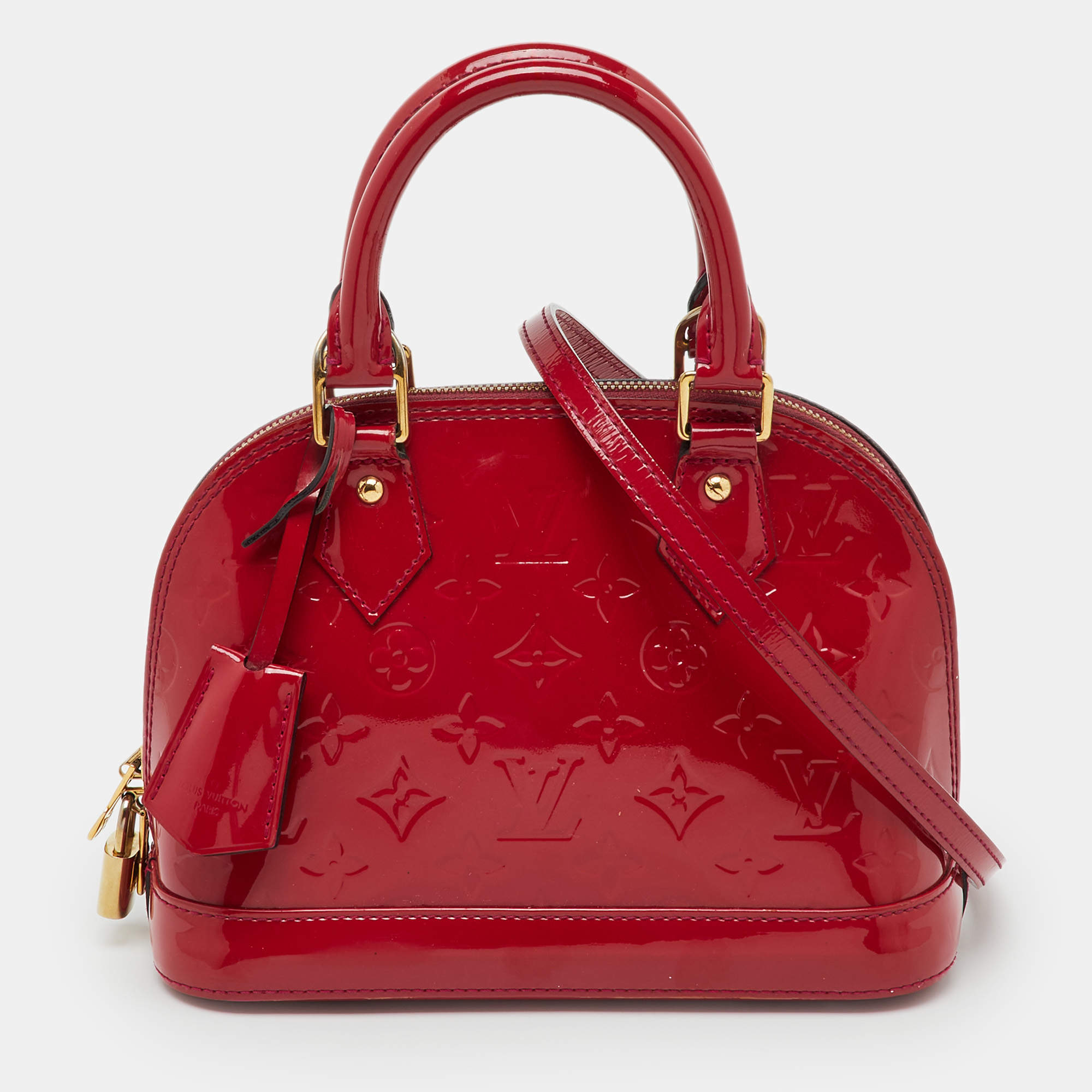Pre Owned Louis Vuitton Indian Rose Monogram Vernis Alma BB Bag