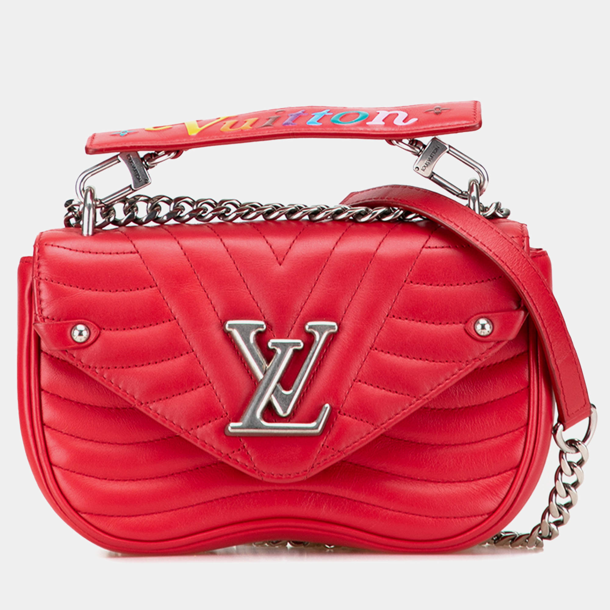 Pre Owned Louis Vuitton Red New Wave Chain Bag PM