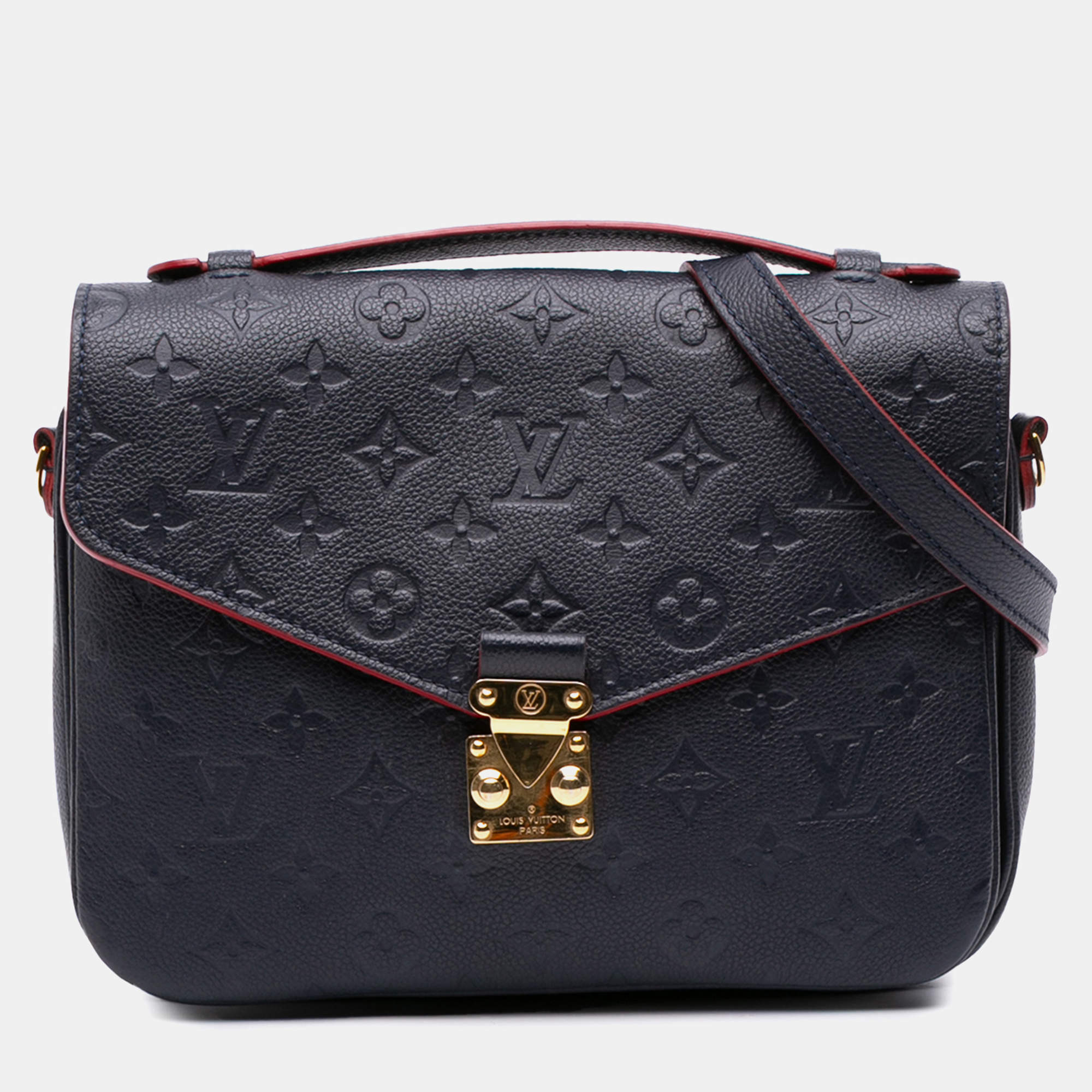 Pre Owned Louis Vuitton Navy Blue Monogram Empreinte Pochette Metis