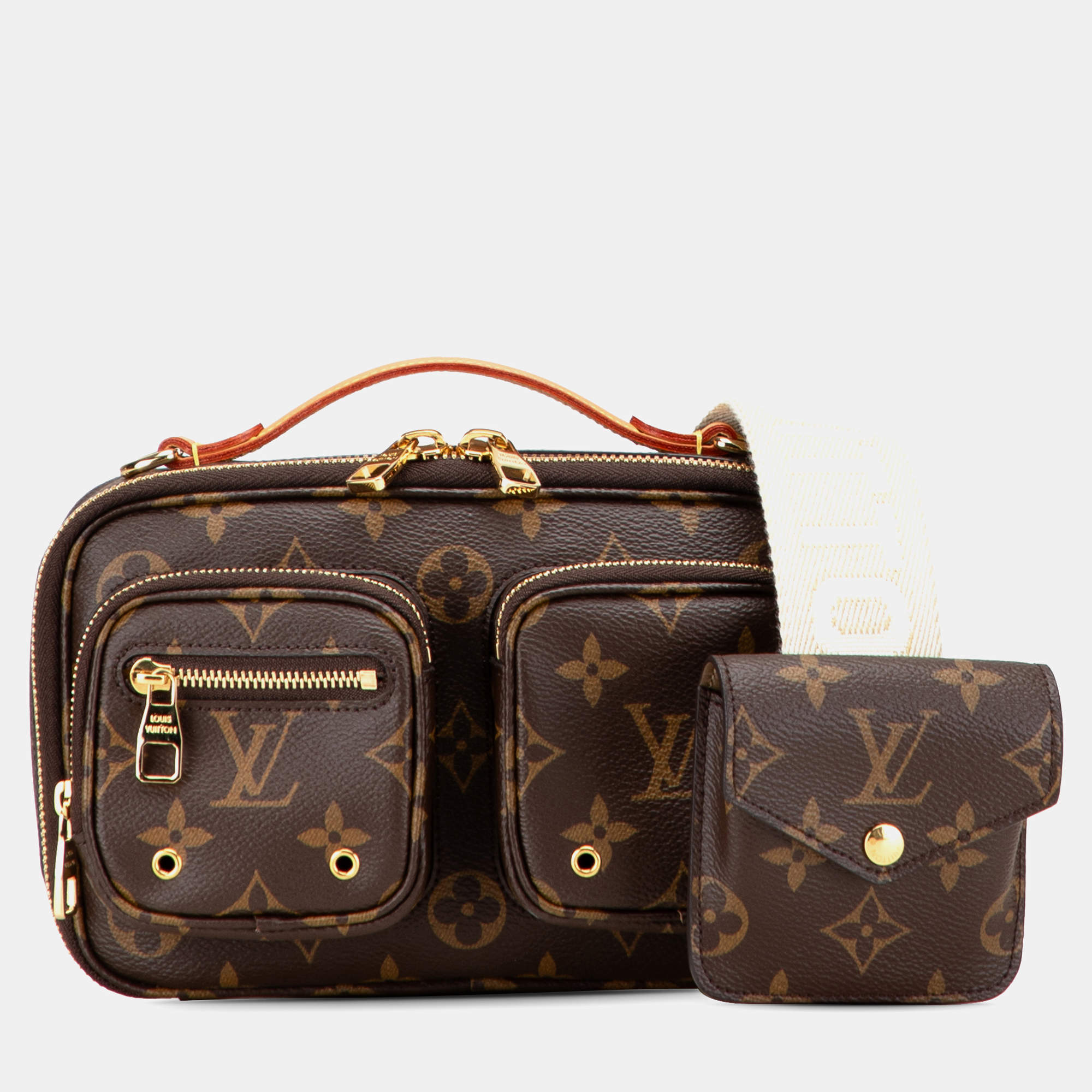 Pre Owned Louis Vuitton Brown Monogram Utility Satchel