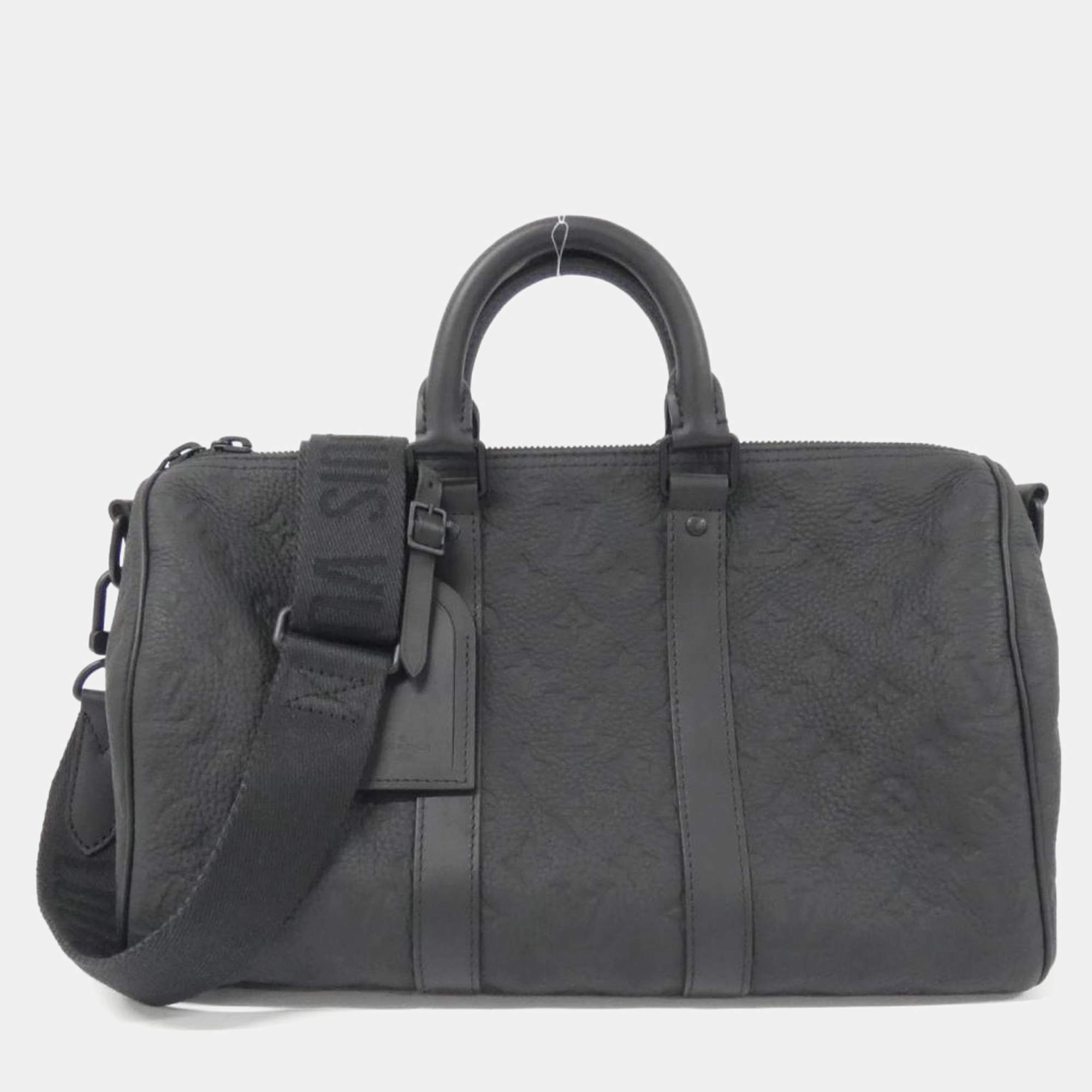 Pre Owned Louis Vuitton Keepall Bandouliere 35 Taurillon Monogram Leather Boston Bag