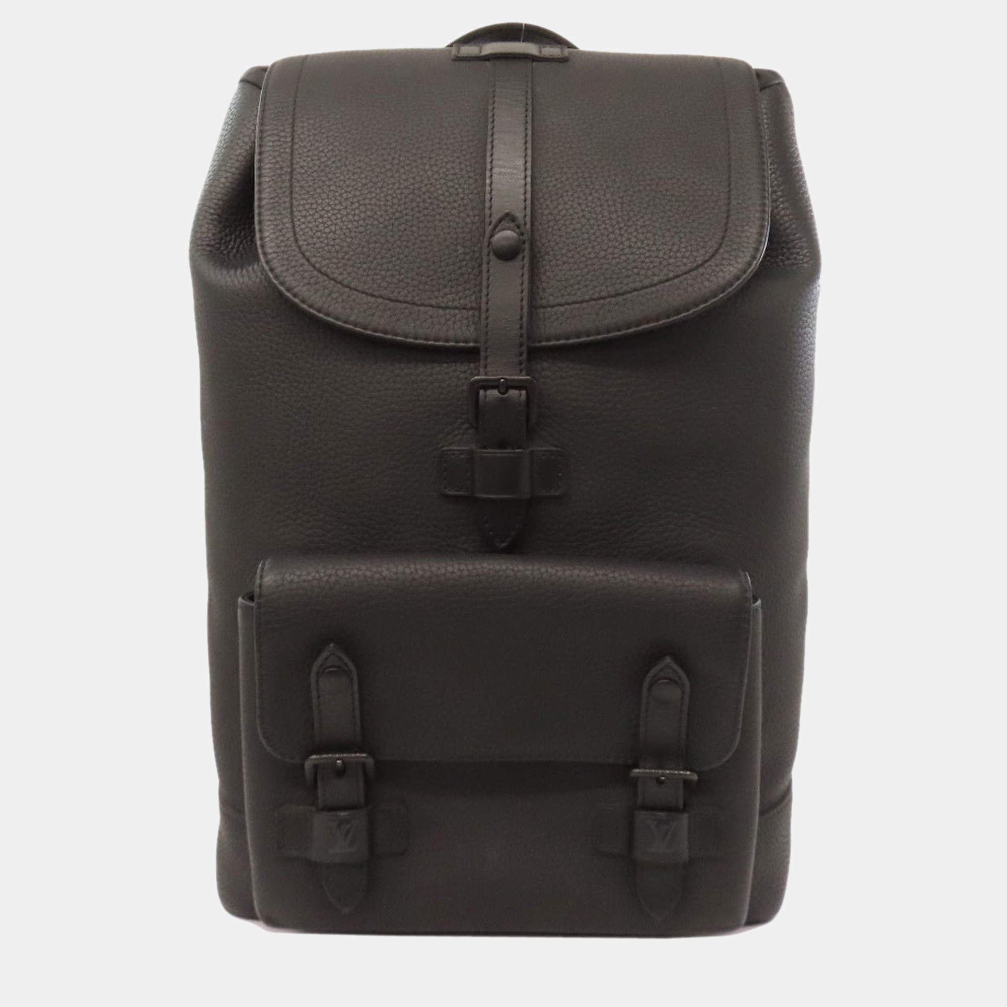 Pre Owned Louis Vuitton Christopher Black Taurillon Leather Backpack