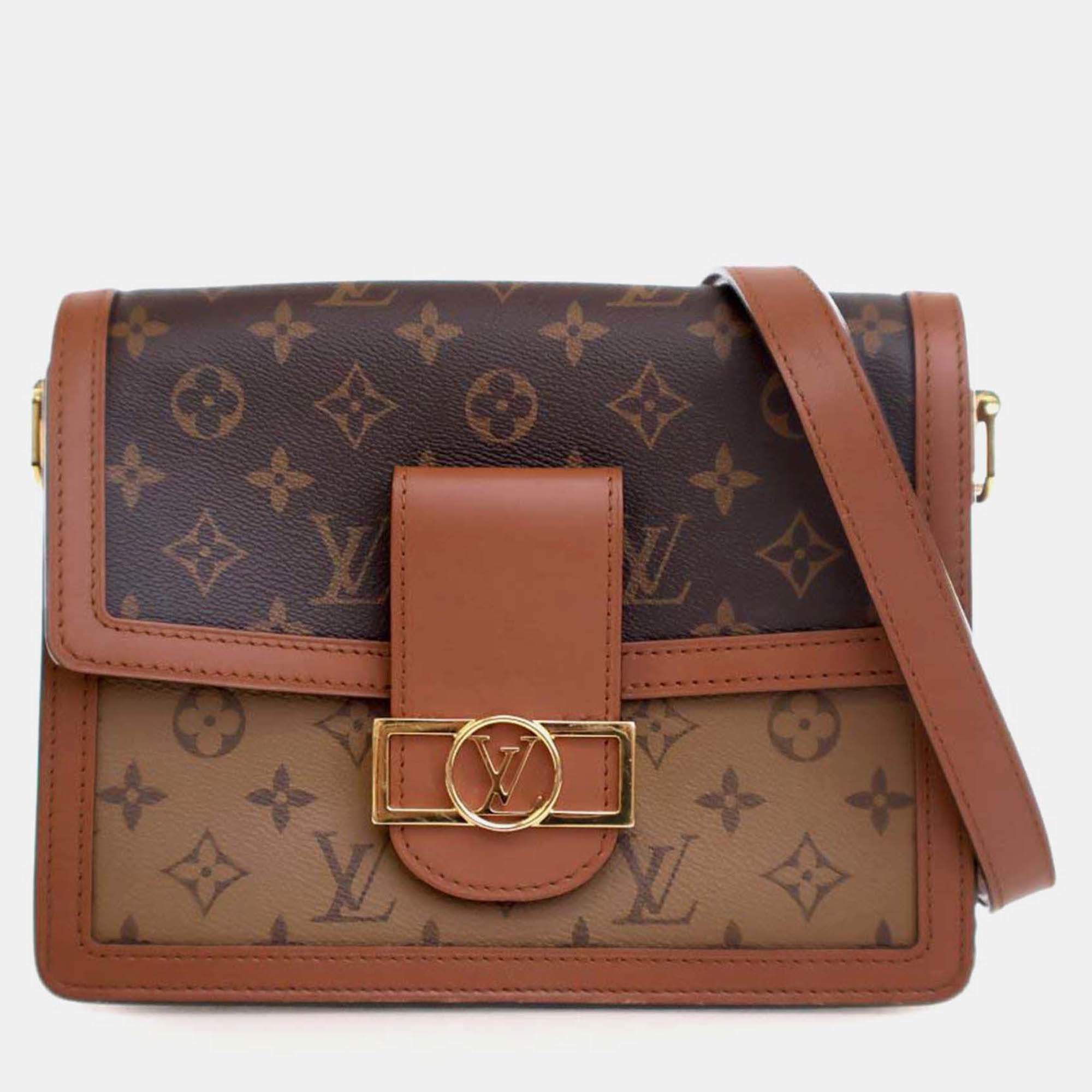 Pre Owned Louis Vuitton Dauphine MM Reverse Monogram Canvas Shoulder Bag