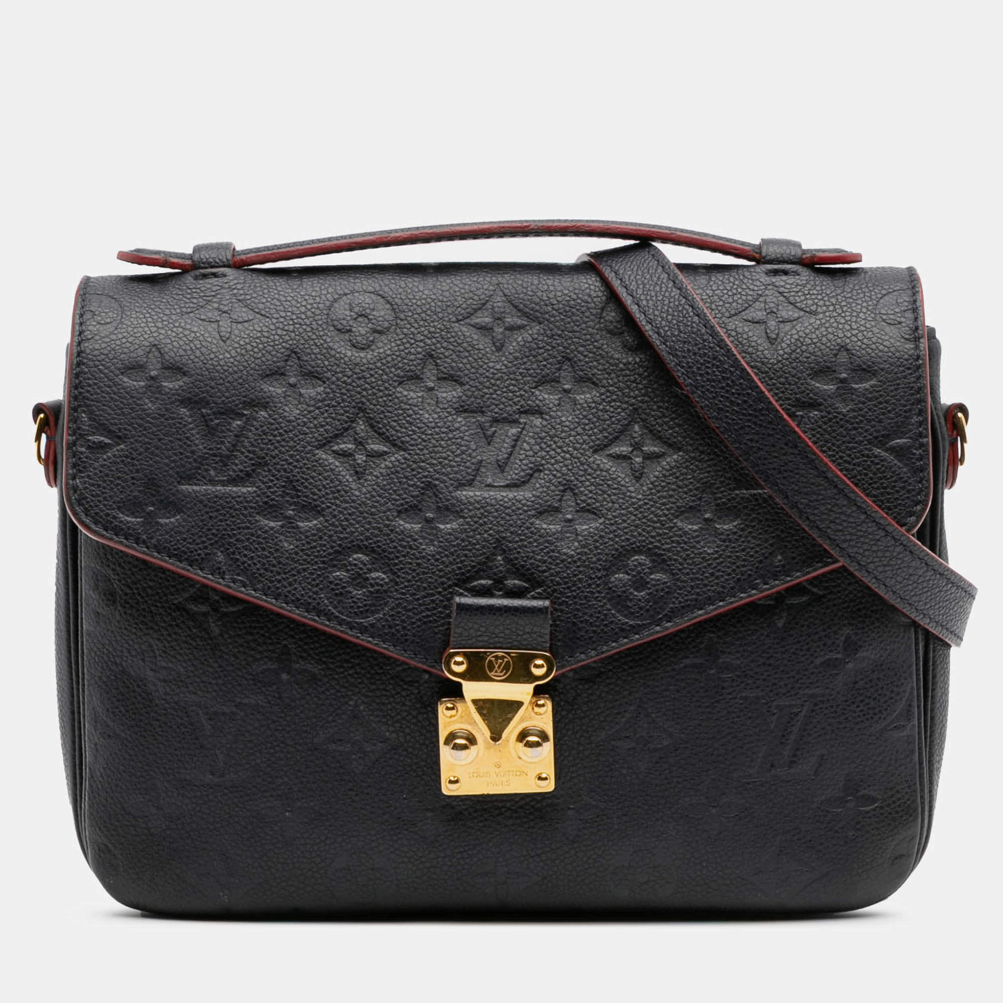 Pre Owned Louis Vuitton Navy Blue Monogram Empreinte Pochette Metis