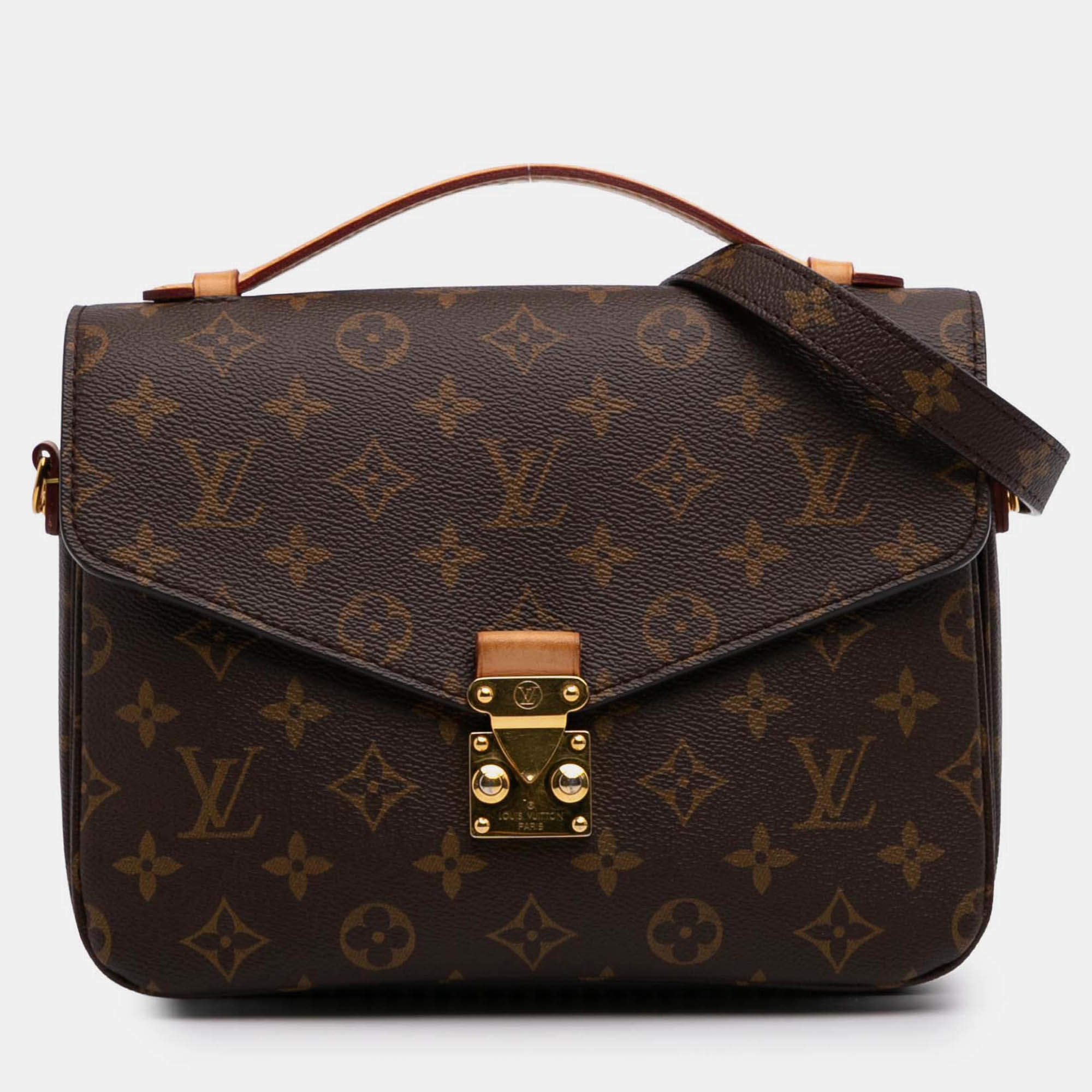 Pre Owned Louis Vuitton Brown Monogram Pochette Metis