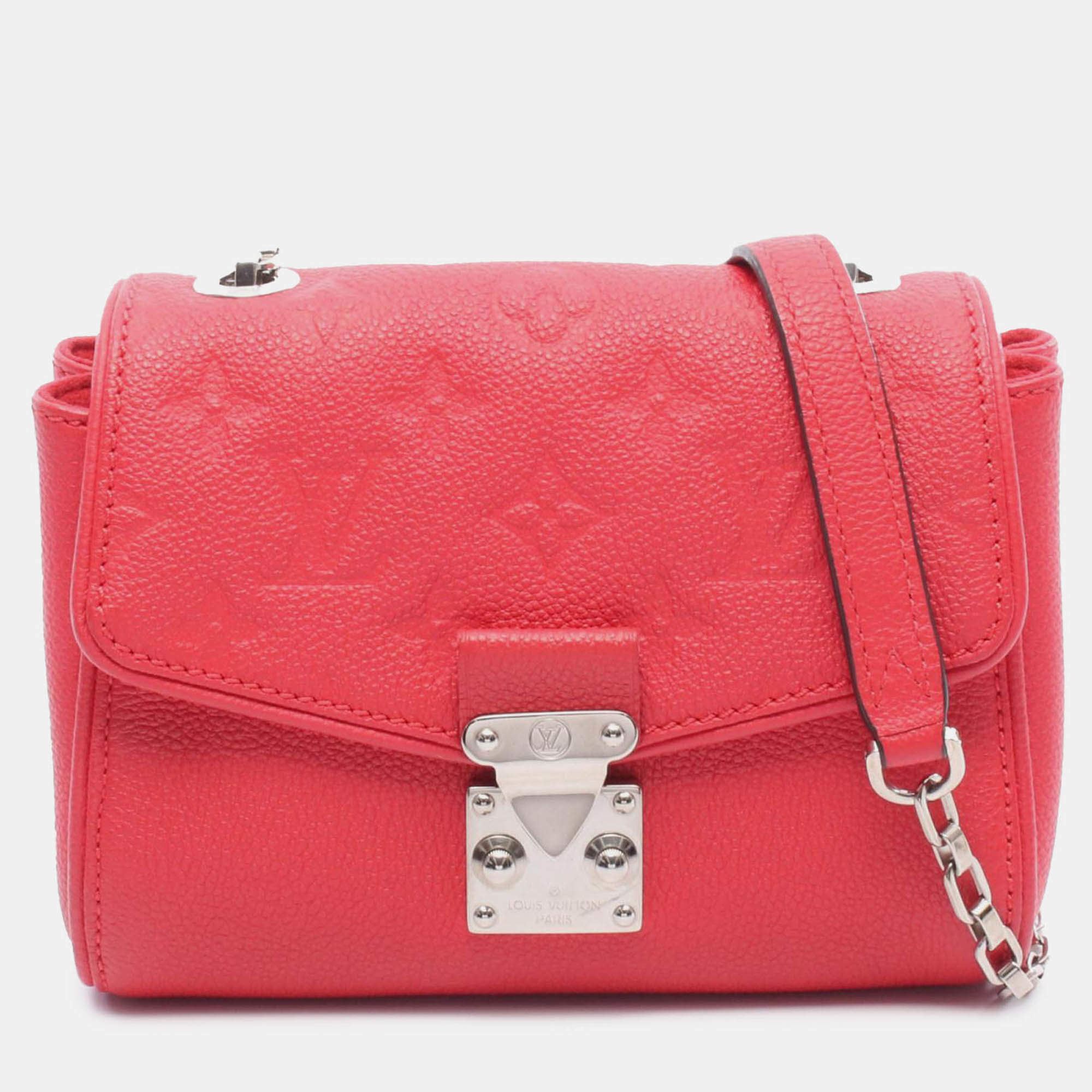 Pre Owned Louis Vuitton Red Monogram Empreinte Saint Germain BB