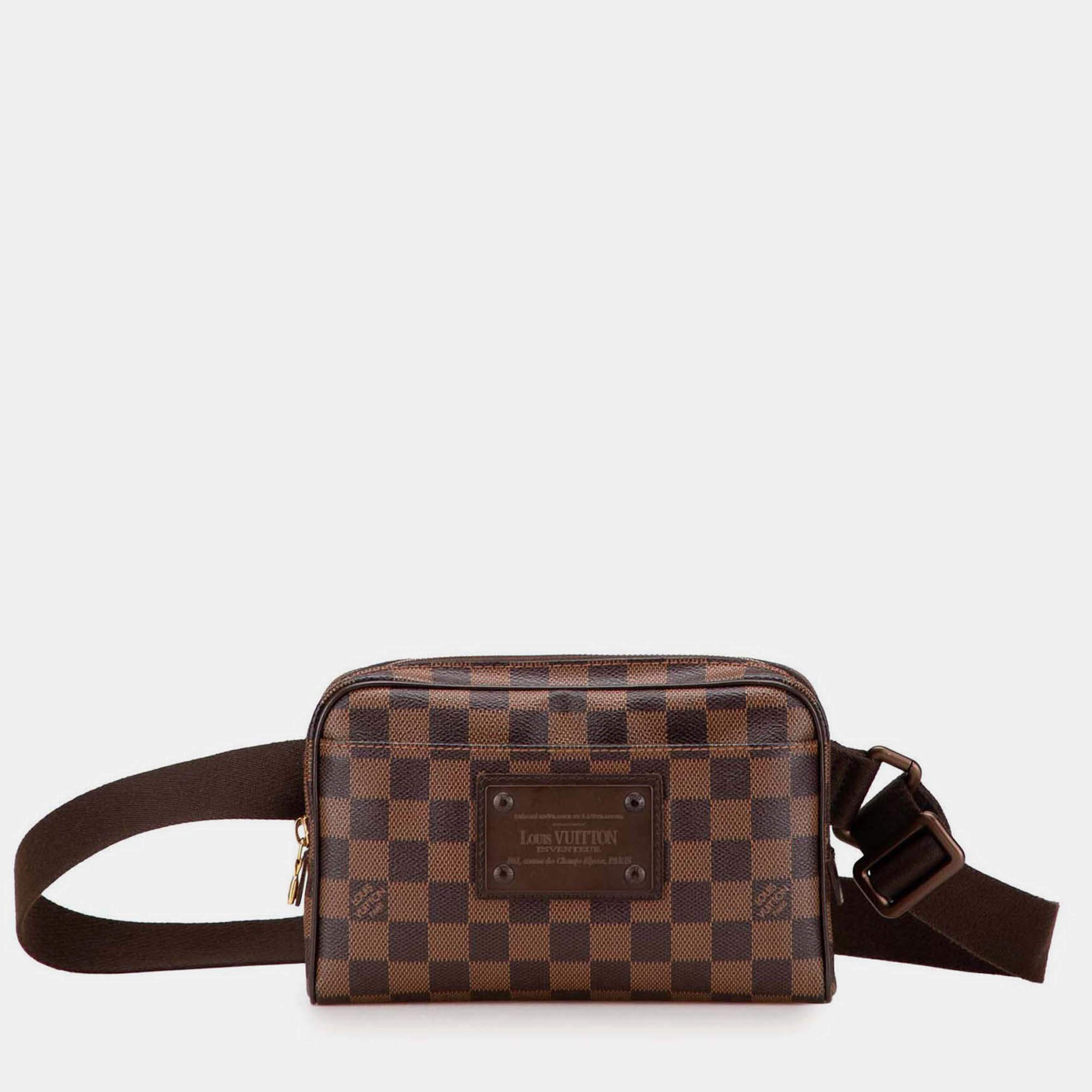 Pre Owned Louis Vuitton Brown Damier Ebene Brooklyn Bum Bag