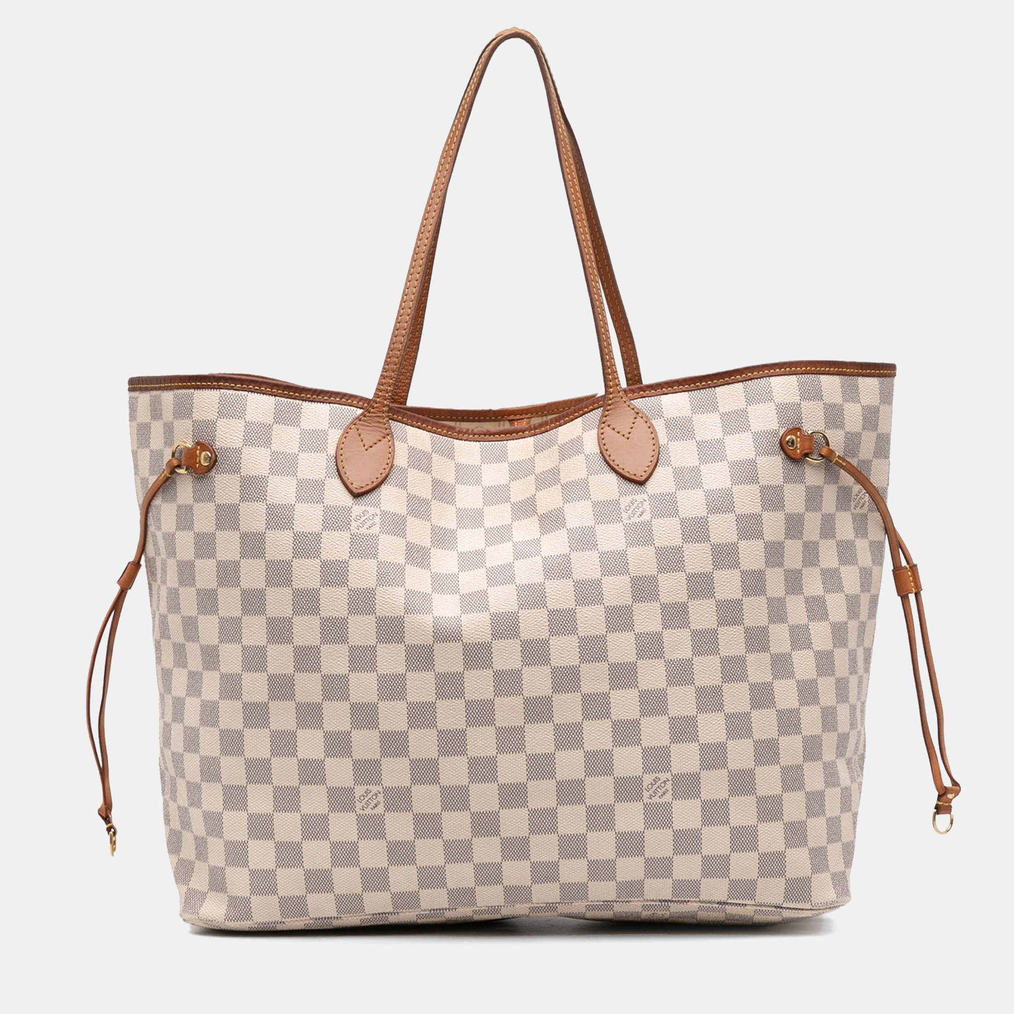 Pre Owned Louis Vuitton White Damier Azur Neverfull GM