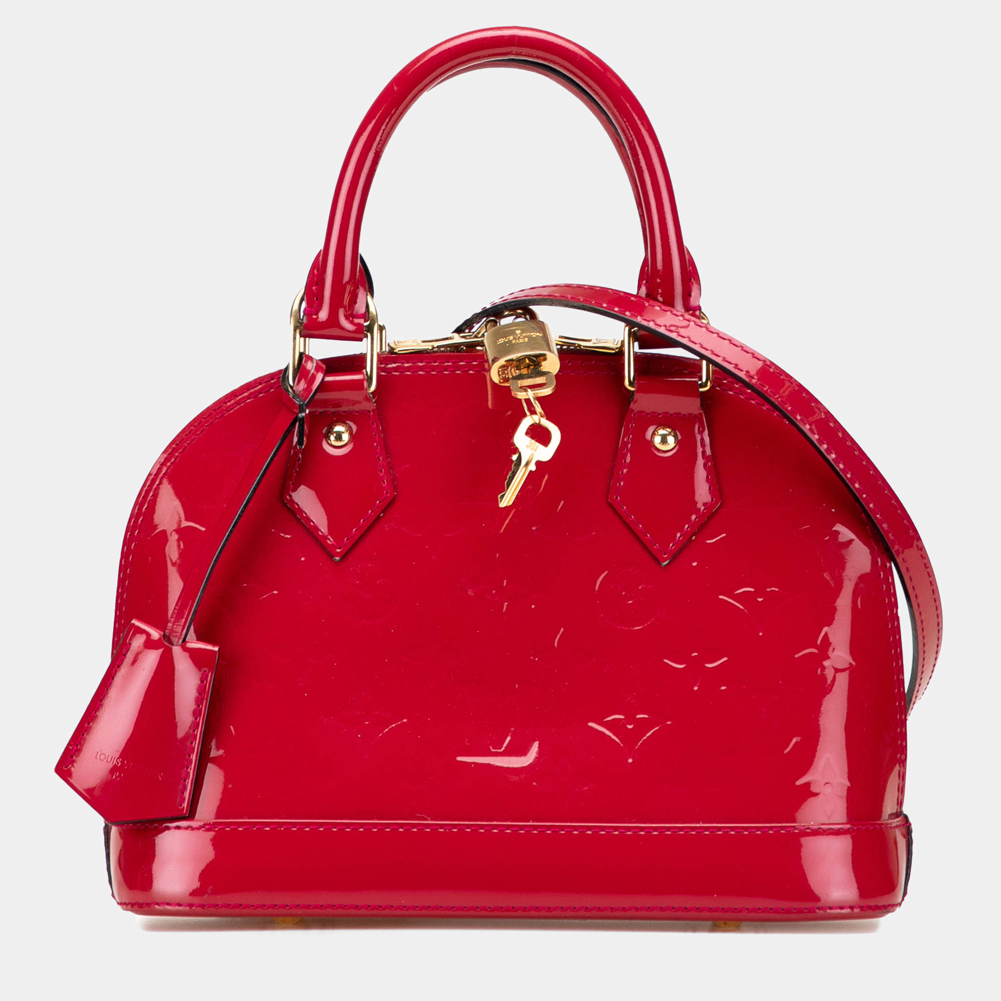 Pre Owned Louis Vuitton Red Monogram Vernis Alma BB