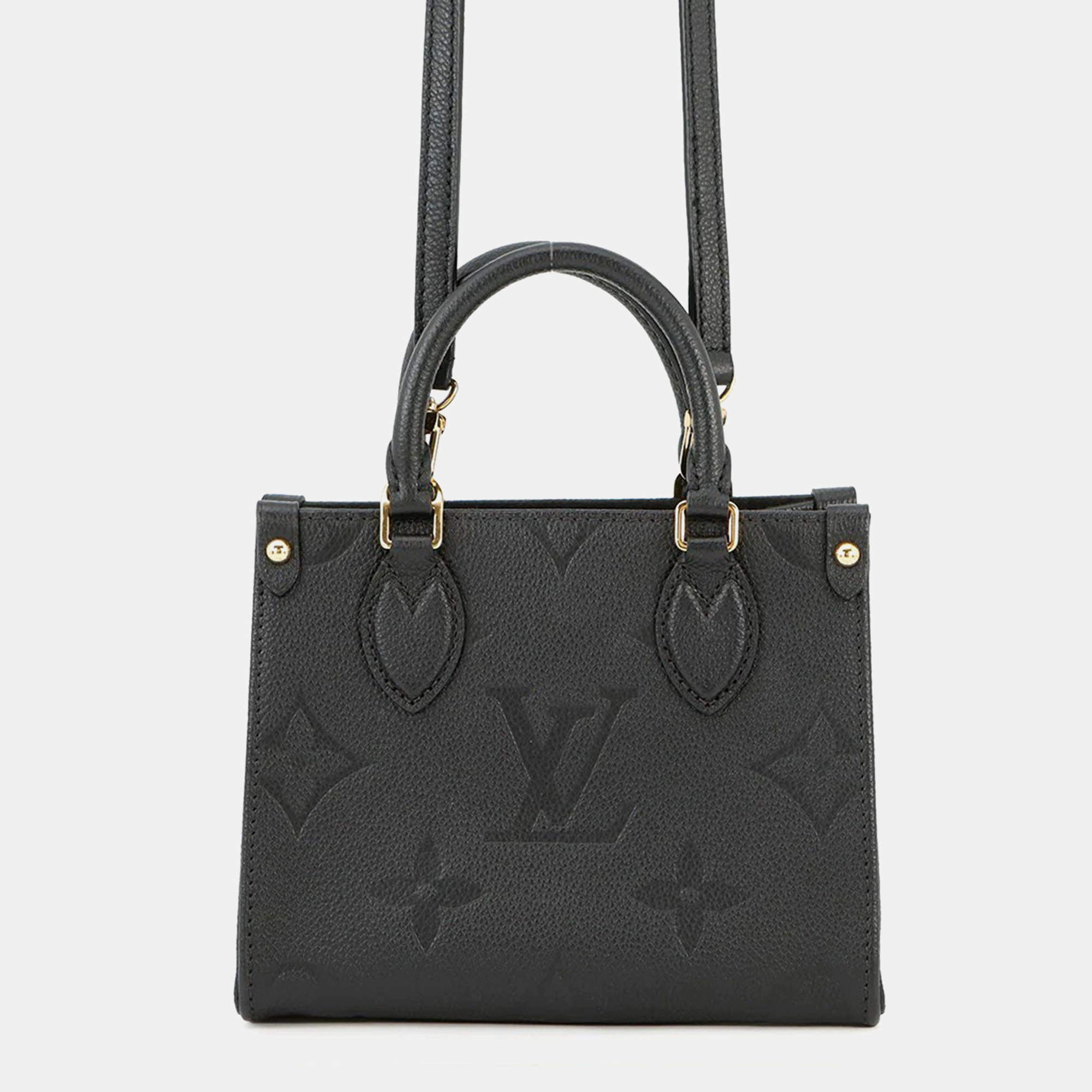 Pre Owned Louis Vuitton Onthego BB Noir Monogram Empreinte Leather Tote Bag