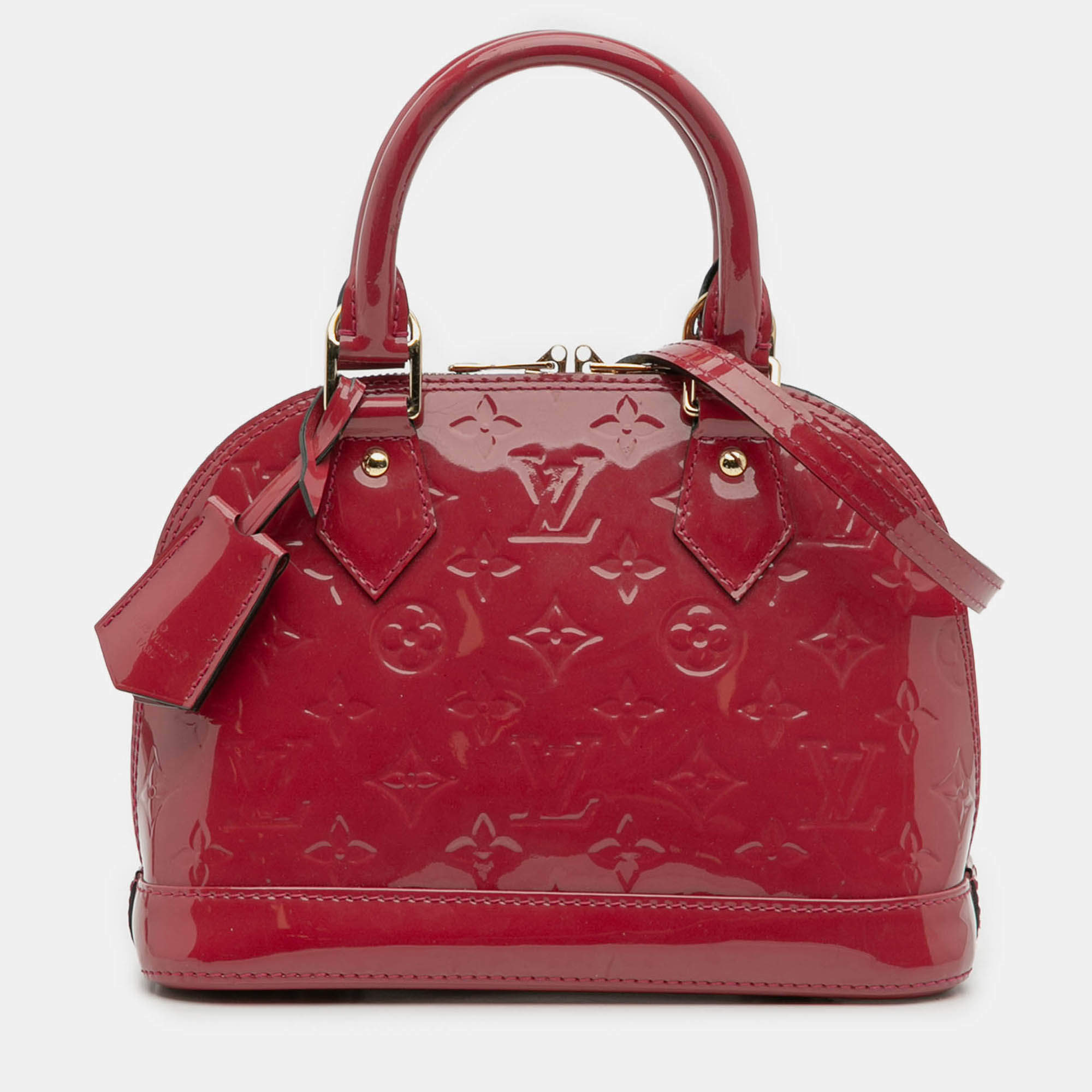 Pre Owned Louis Vuitton Red Monogram Vernis Alma BB