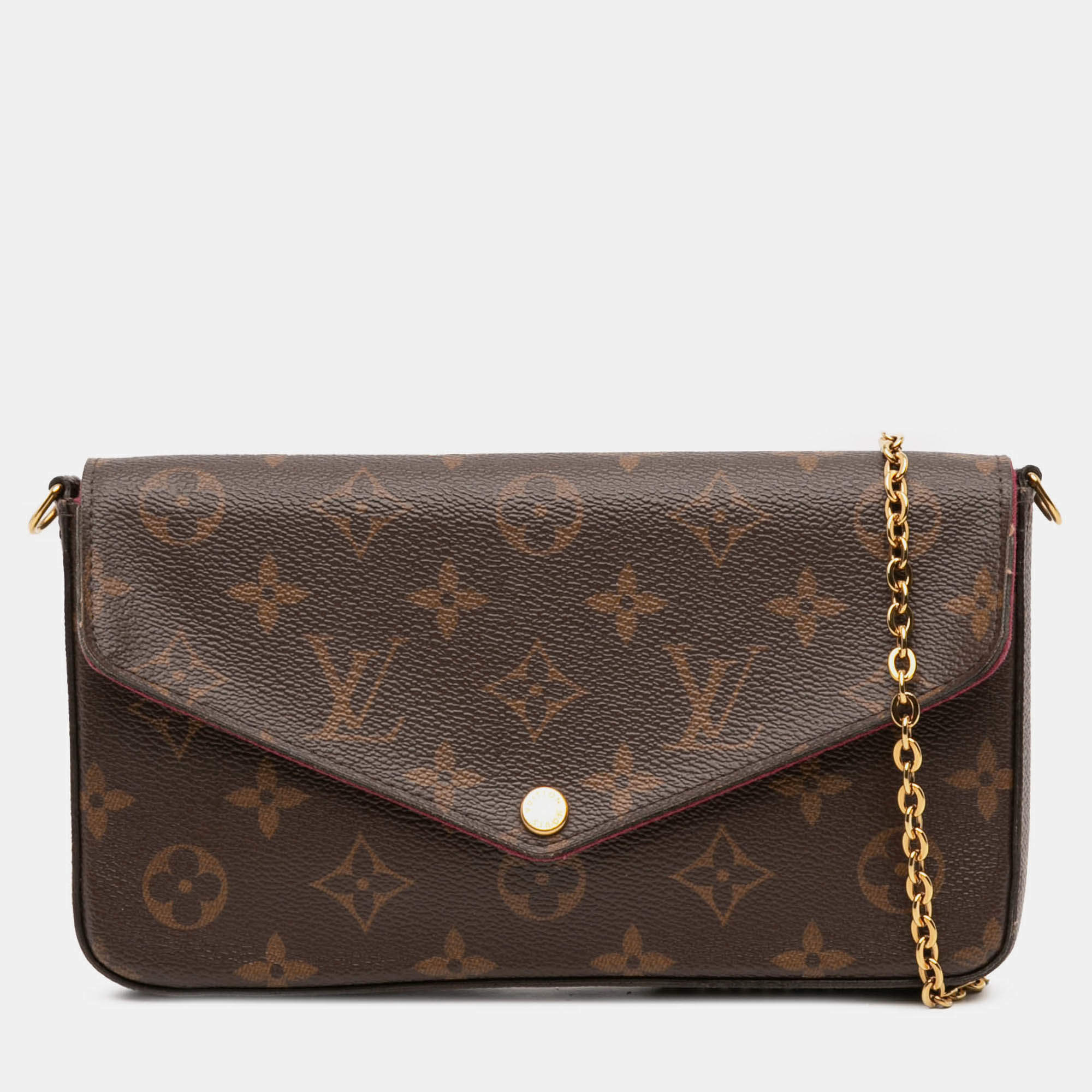 Pre Owned Louis Vuitton Brown Monogram Pochette Felicie