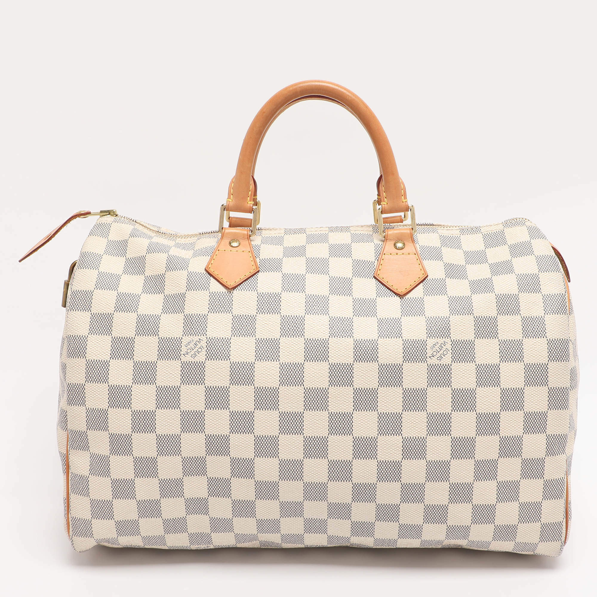 Pre Owned Louis Vuitton Damier Azur Canvas Speedy 35 Bag