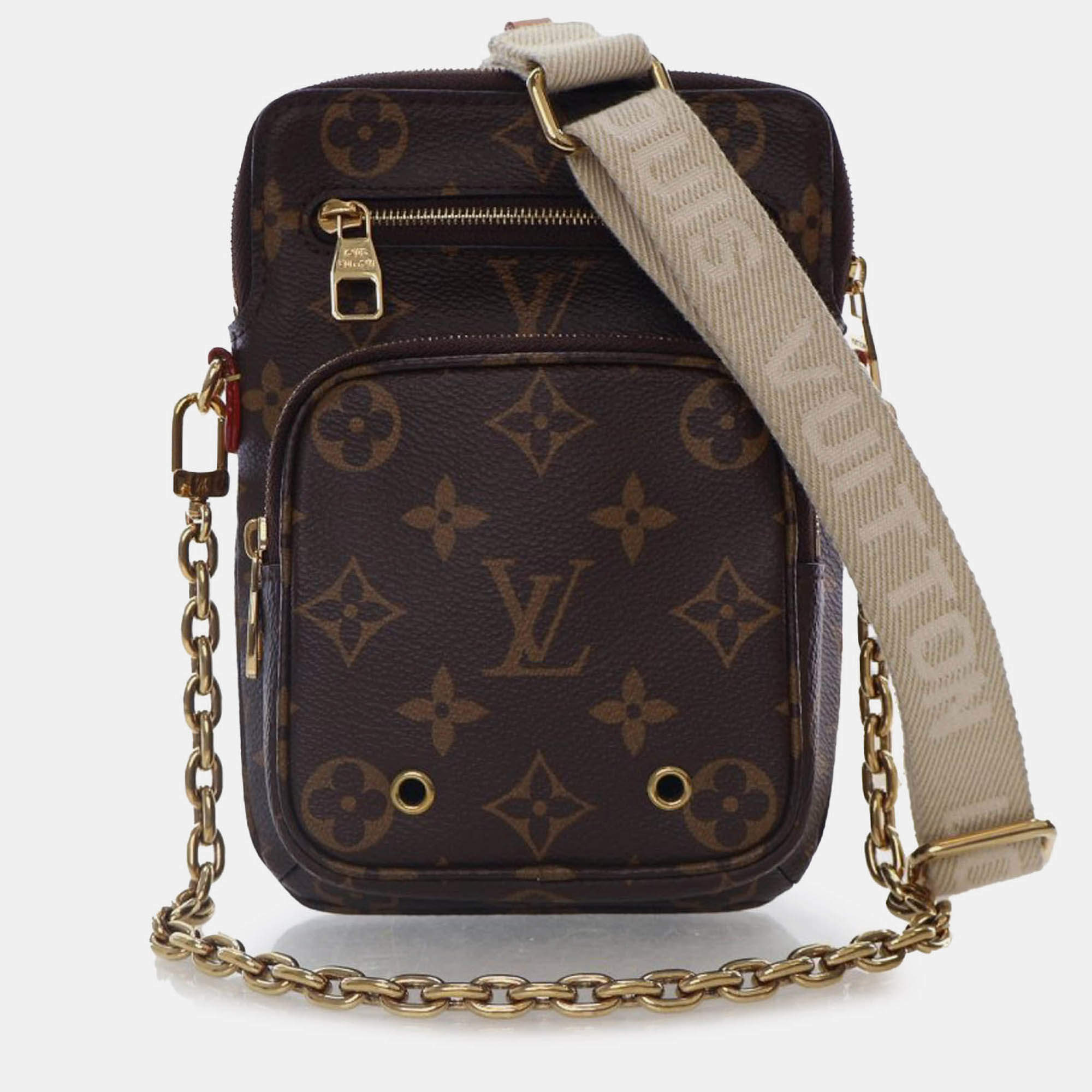 Pre Owned Louis Vuitton Brown Monogram Utility Phone Sleeve