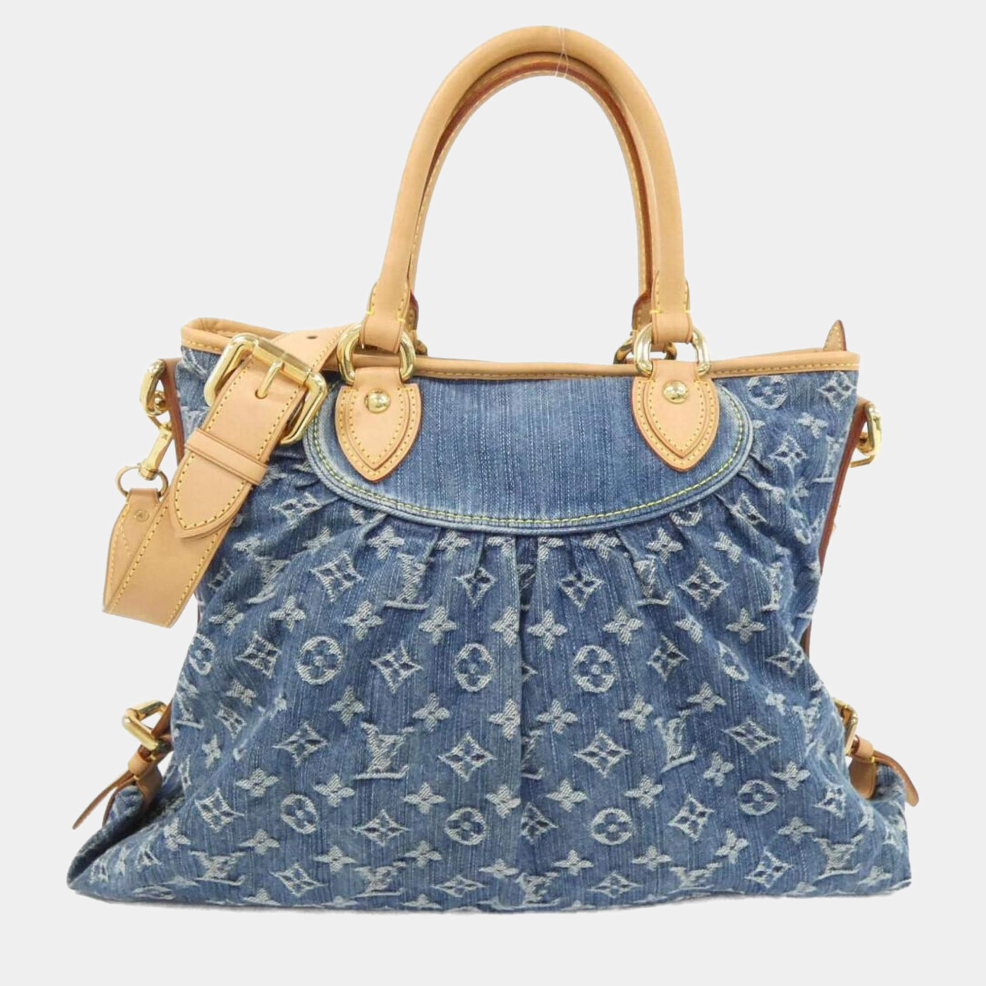 Pre Owned Louis Vuitton Blue Monogram Denim Neo Cabby GM Handbag