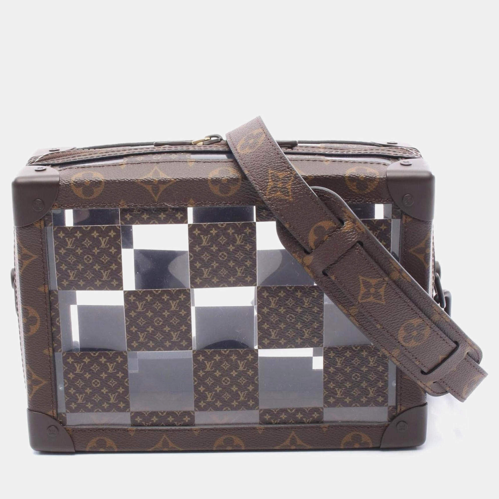 Pre Owned حقيبة كتف لويس فيتون ترنك سوفت نحيفة قماش مطلي مونوغرام بني