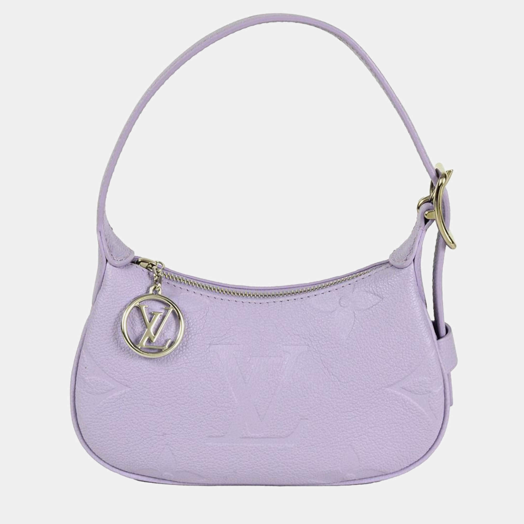 Pre Owned Louis Vuitton Mini Moon Shoulder Bag Monogram Empreinte Purple