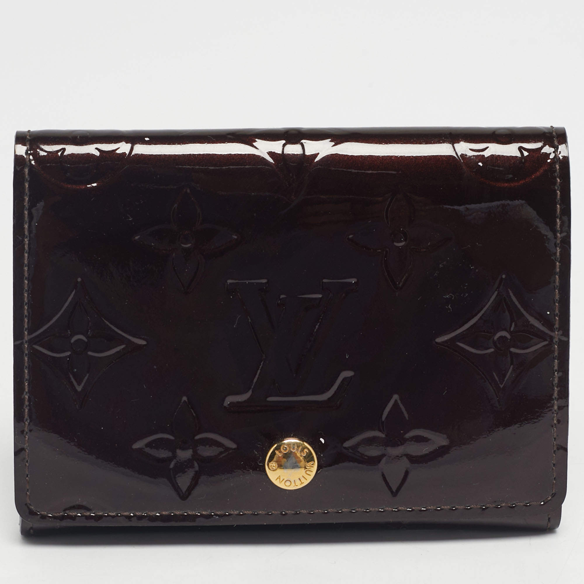 Pre Owned  Louis Vuitton Amarante Monogram Vernis Business Card Holder