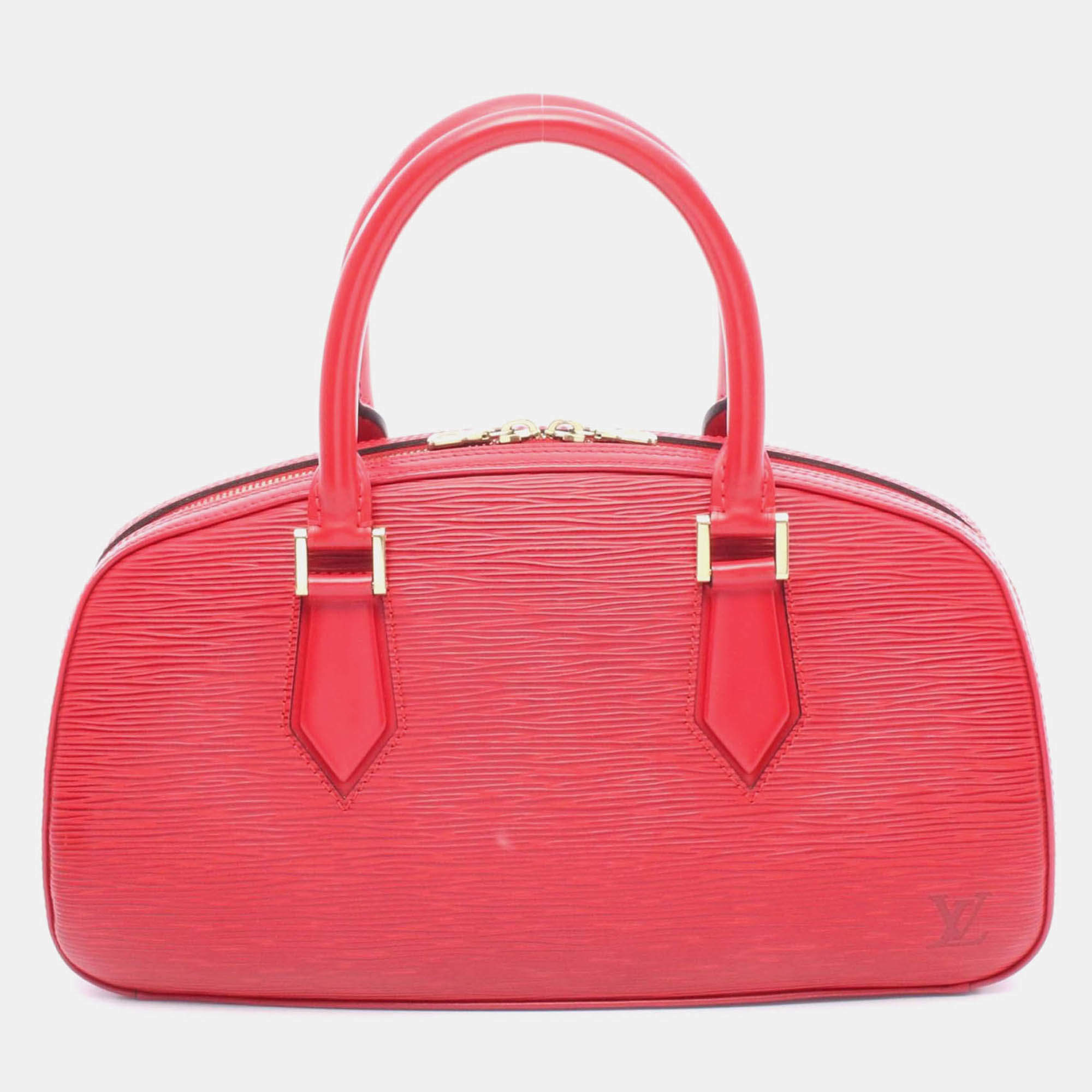 Pre Owned Louis Vuitton Jasmine Castilian Red Epi Leather Top Handle Bag