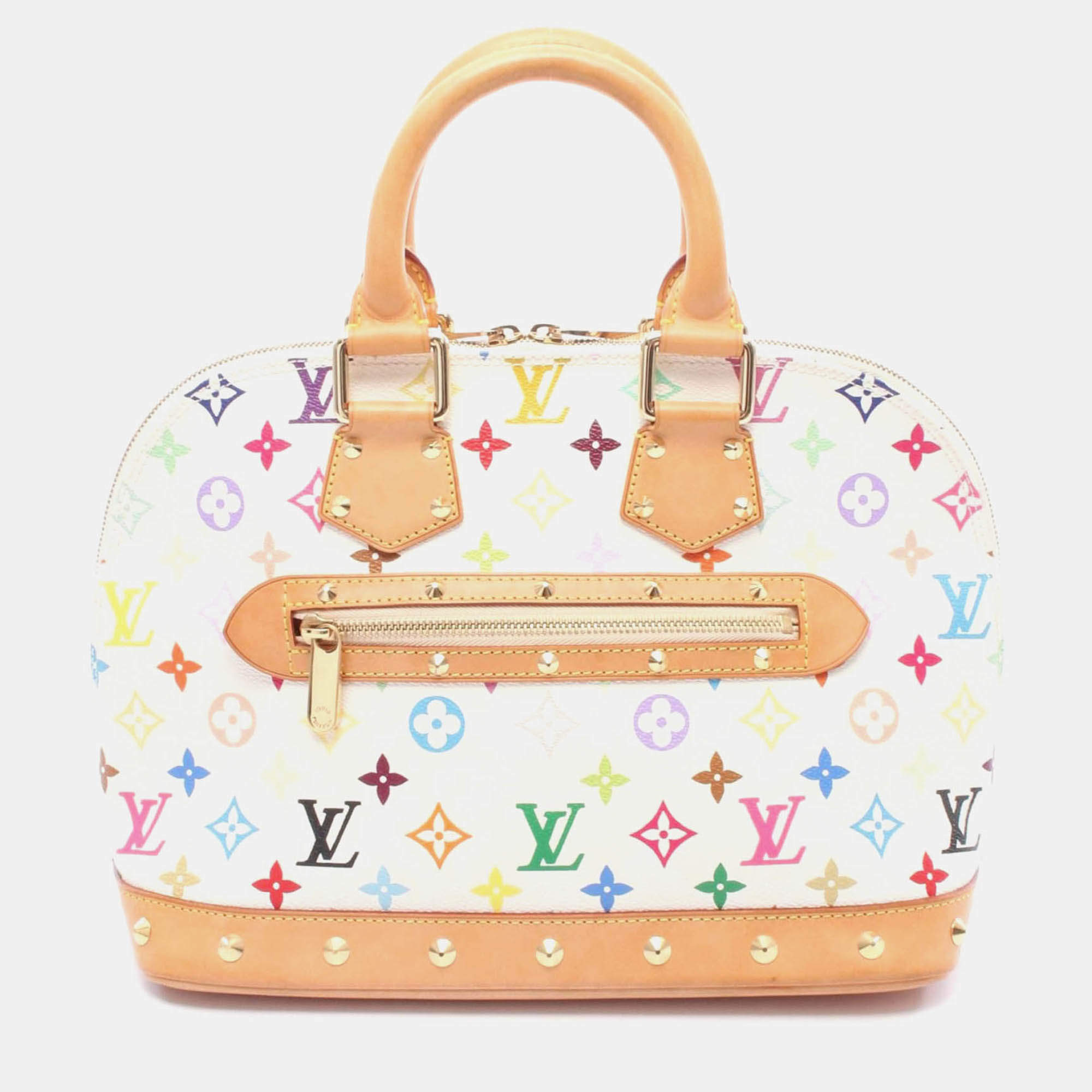 Pre Owned Louis Vuitton Alma Monogram Multicolor Canvas and Leather Top Handle Bag