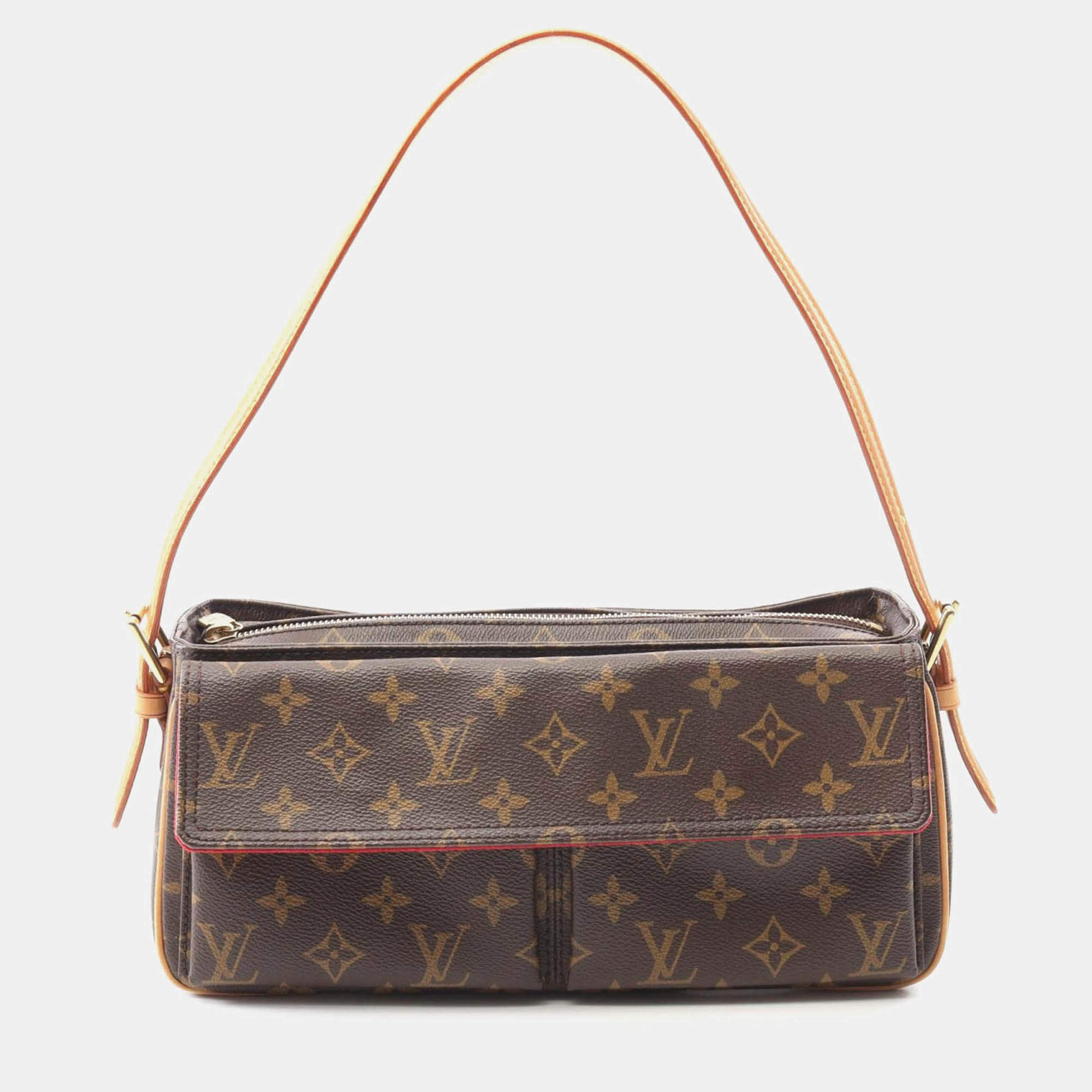 Pre Owned Louis Vuitton Vivacite MM Shoulder Hand Bag  Monogram Canvas