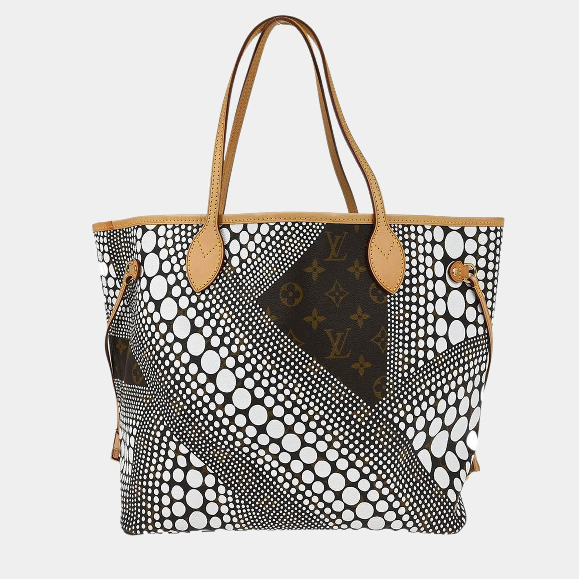 Pre Owned Louis Vuitton Brown/White Monogram Waves Neverfull MM Tote Bag
