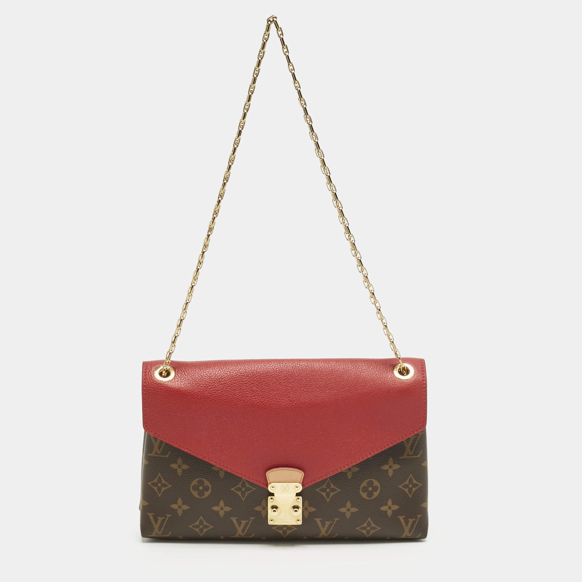 Pre Owned Louis Vuitton Cerise Monogram Canvas Pallas Chain Bag