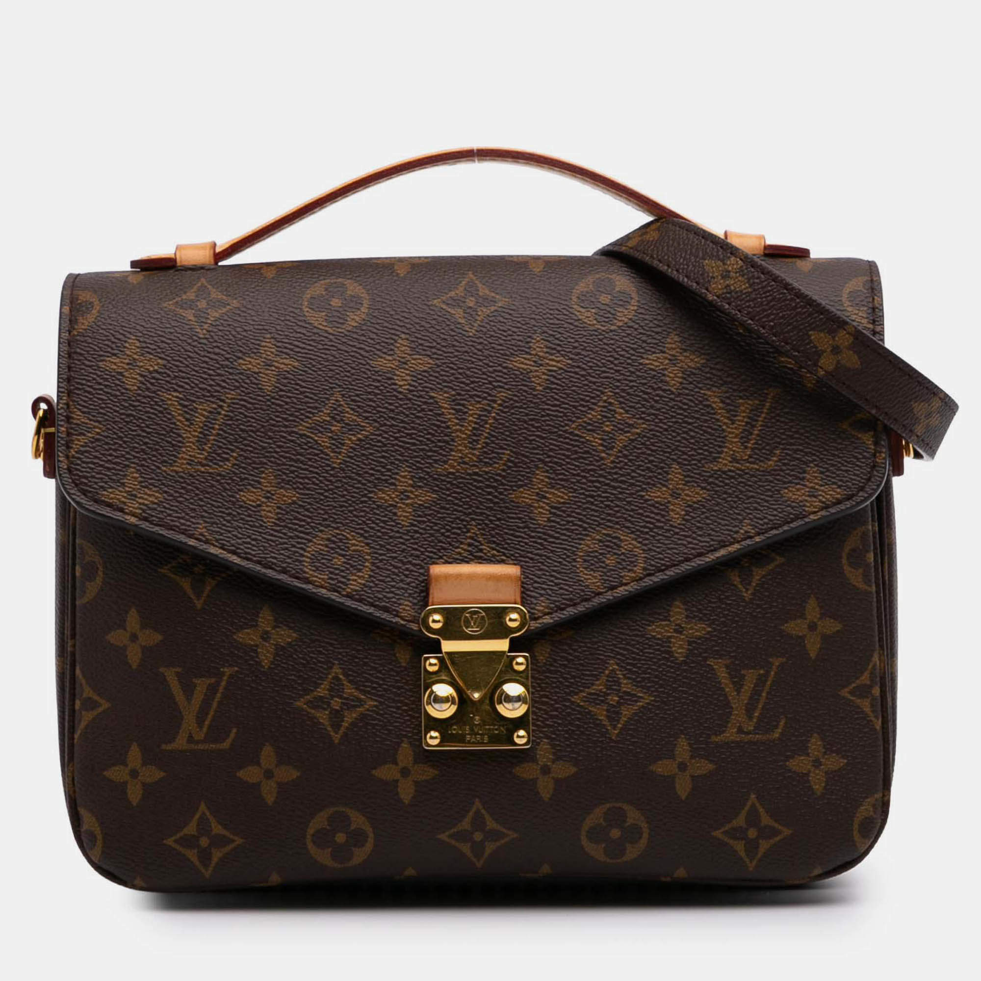 Pre Owned Louis Vuitton Brown Monogram Pochette Metis