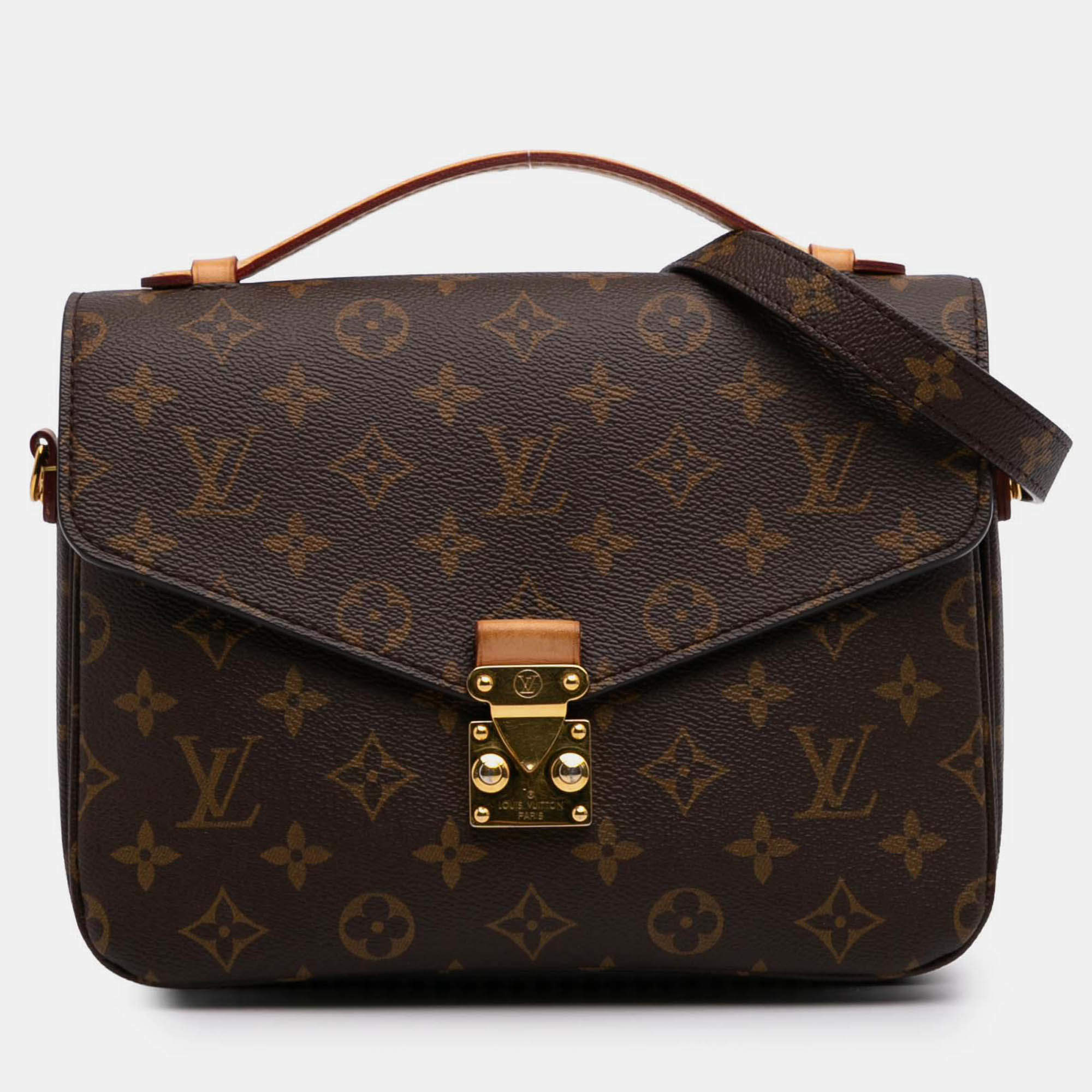 Pre Owned Louis Vuitton Brown Monogram Pochette Metis