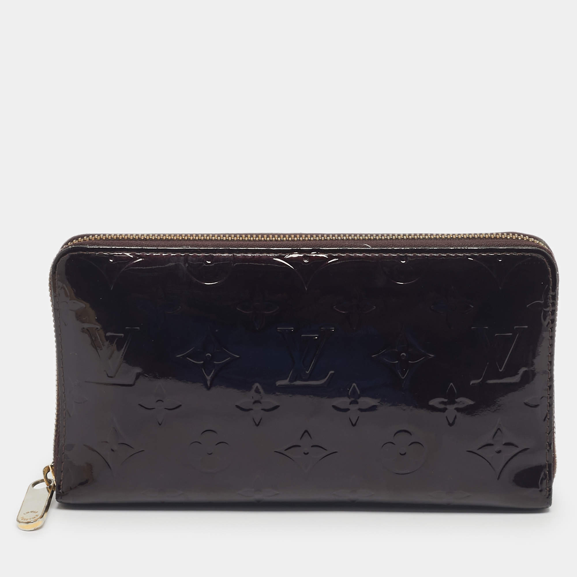 Pre Owned Louis Vuitton Amarante Monogram Vernis Zippy Organizer Wallet