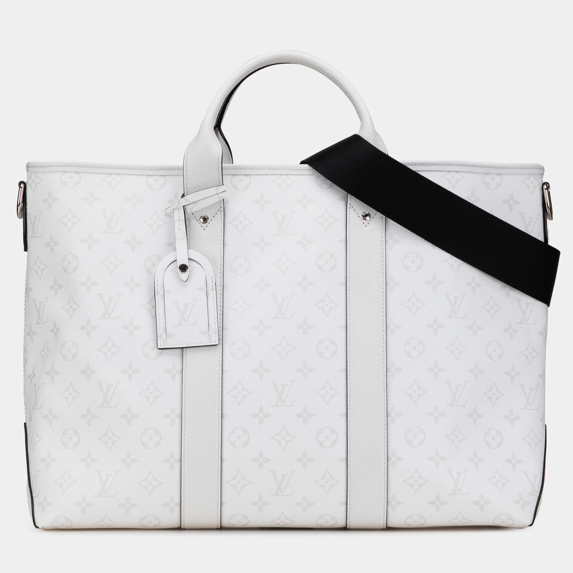 Pre Owned Louis Vuitton White Monogram Taigarama Weekend Tote