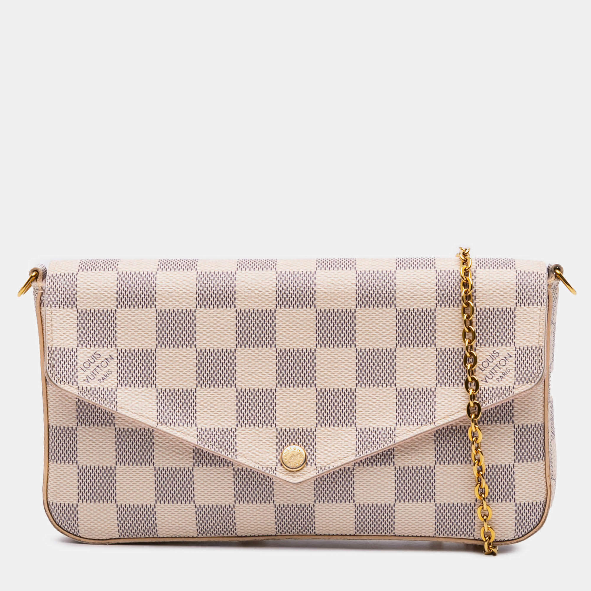 Pre Owned Louis Vuitton White Damier Azur Pochette Felicie