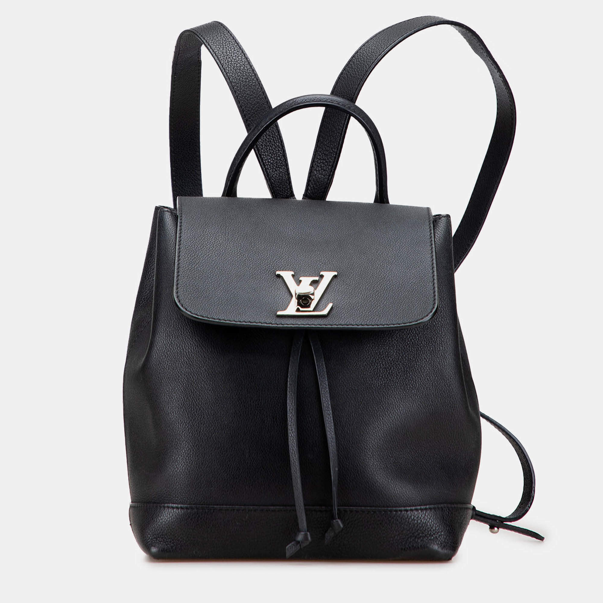 Pre Owned Louis Vuitton Black Leather Taurillon Lockme Backpack